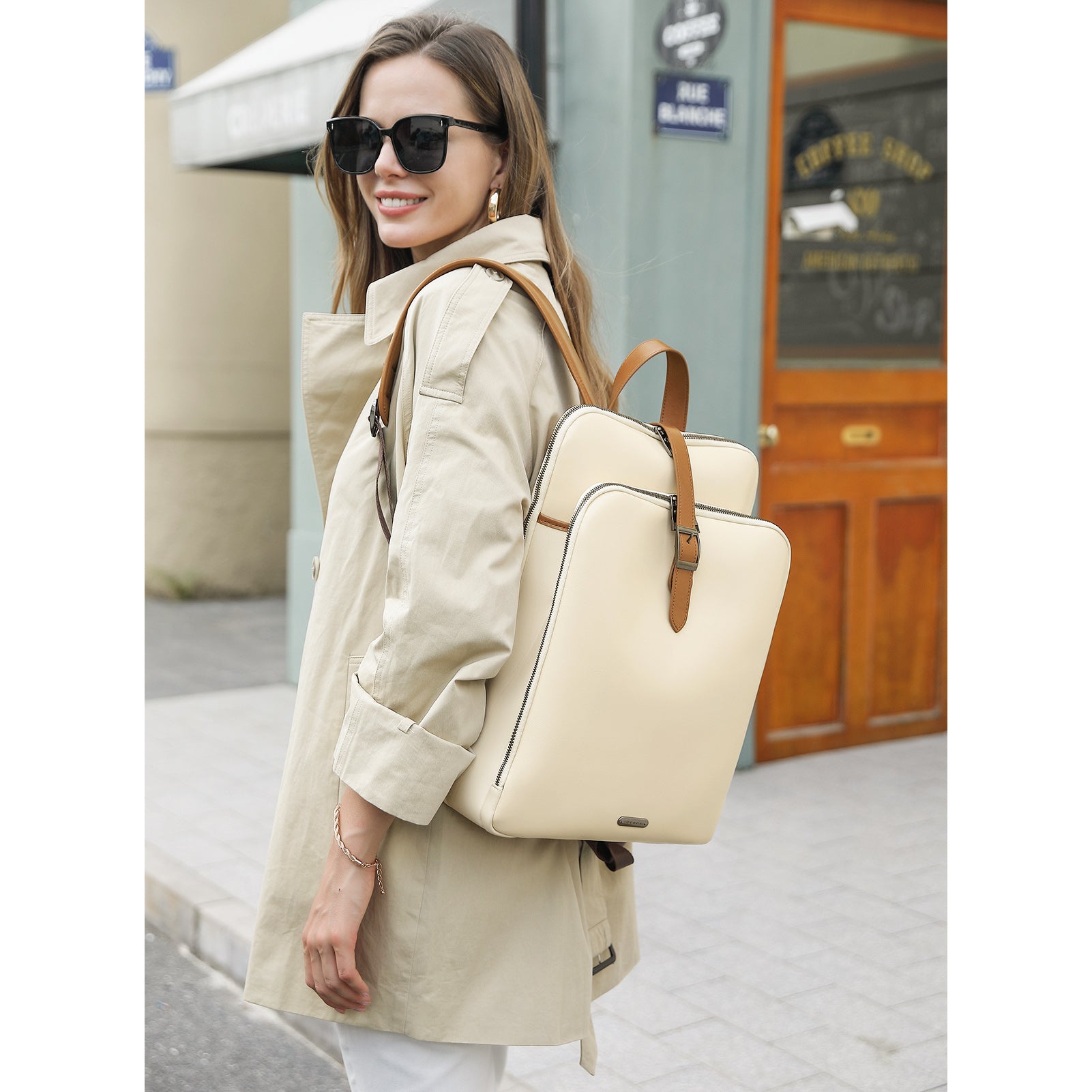 Vegetable Tanned Small Leather Backpack: V-25