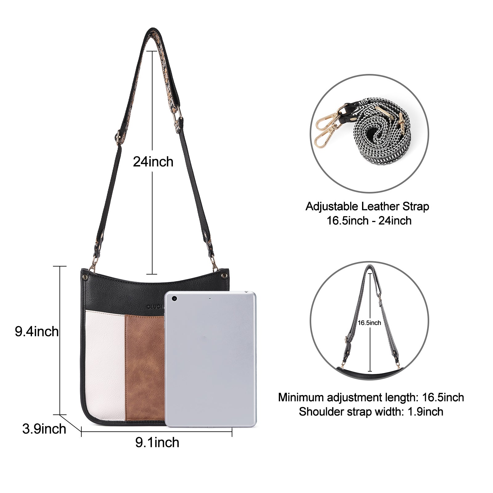 Crossbody Bags For Women Trendy Vegan Leather Purses with Two Straps