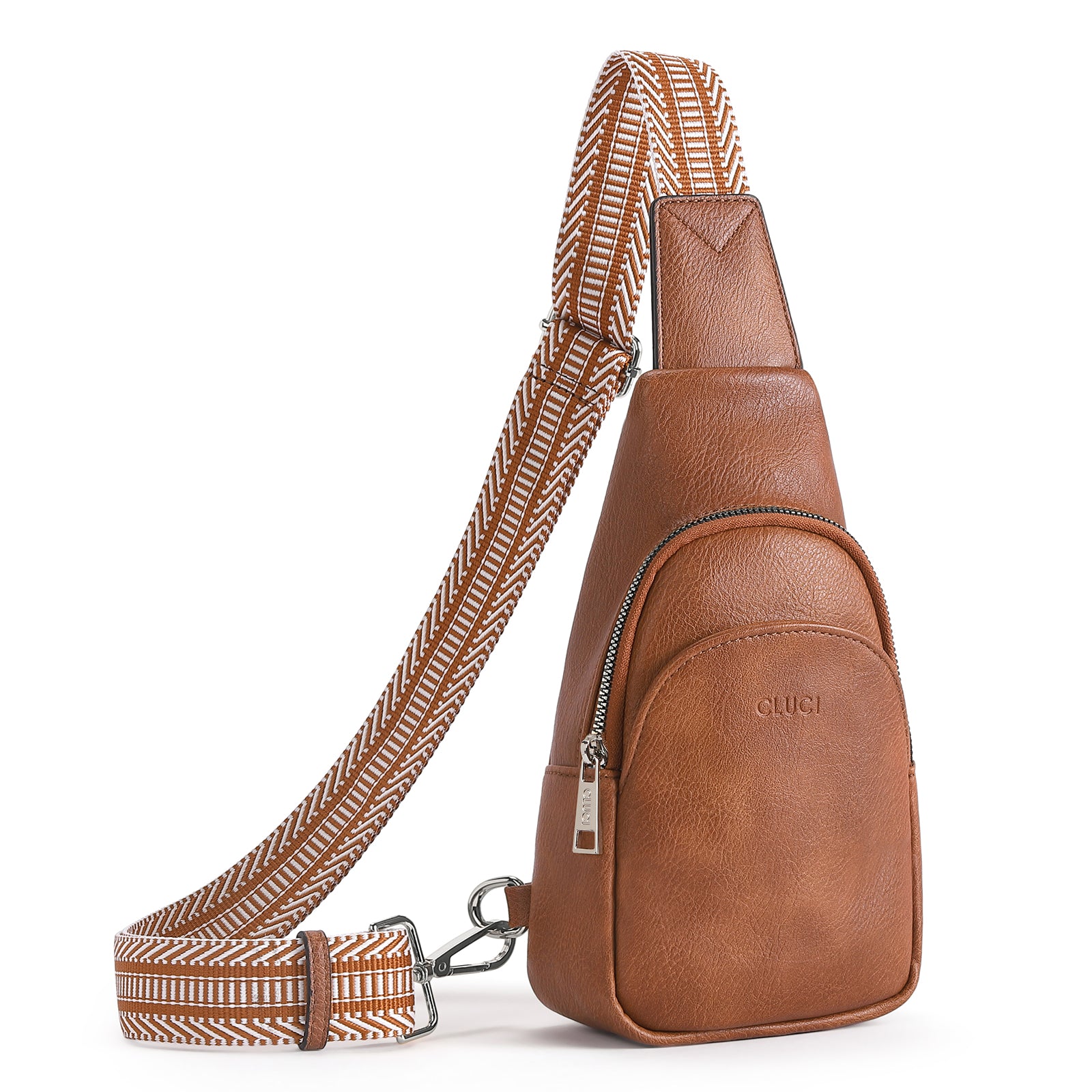 CLUCI Faux Leather Small Sling Bag Fashion Waist Packs with Guitar Strap for Women's Fanny Packs