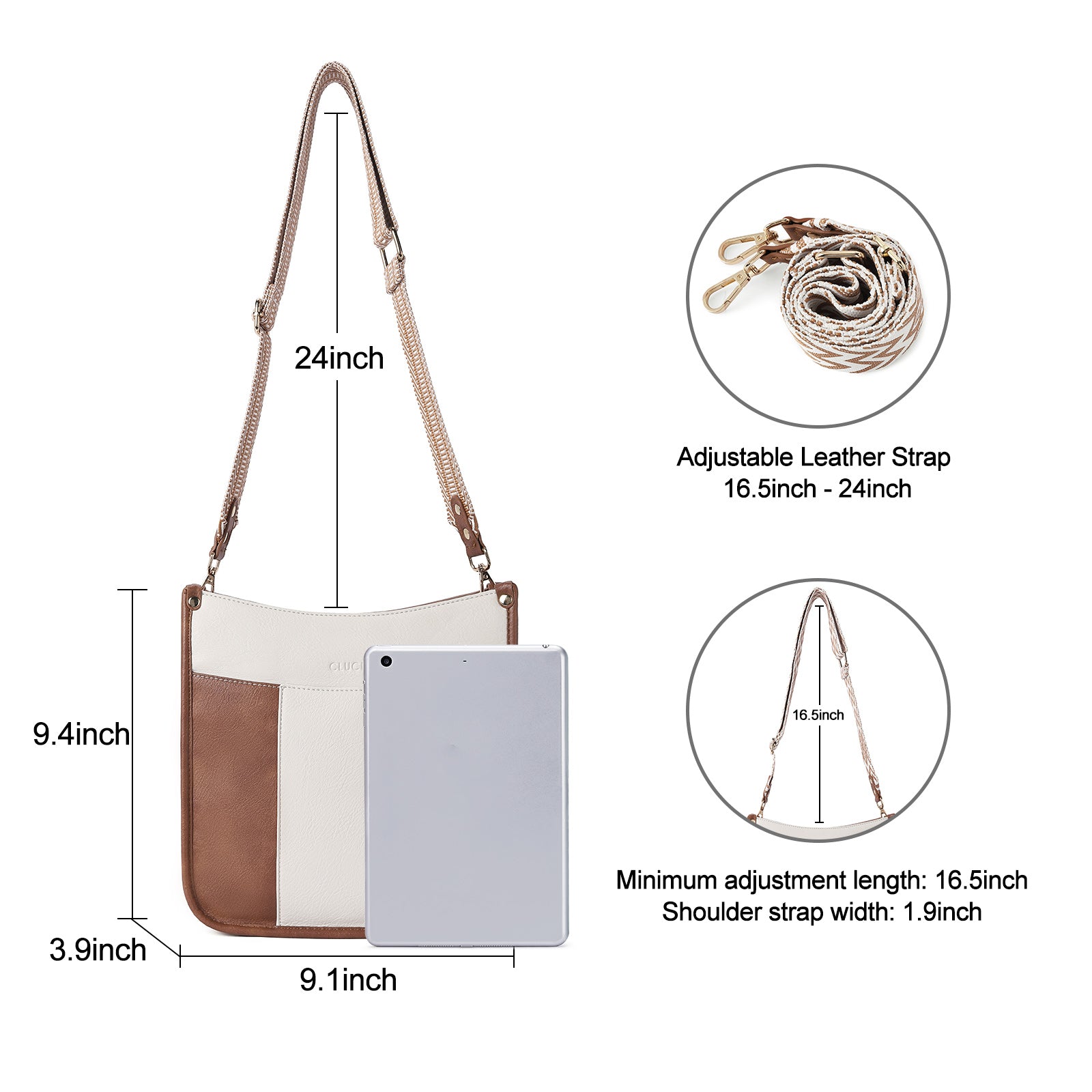 Crossbody Bags For Women Trendy Vegan Leather Purses with Two Straps