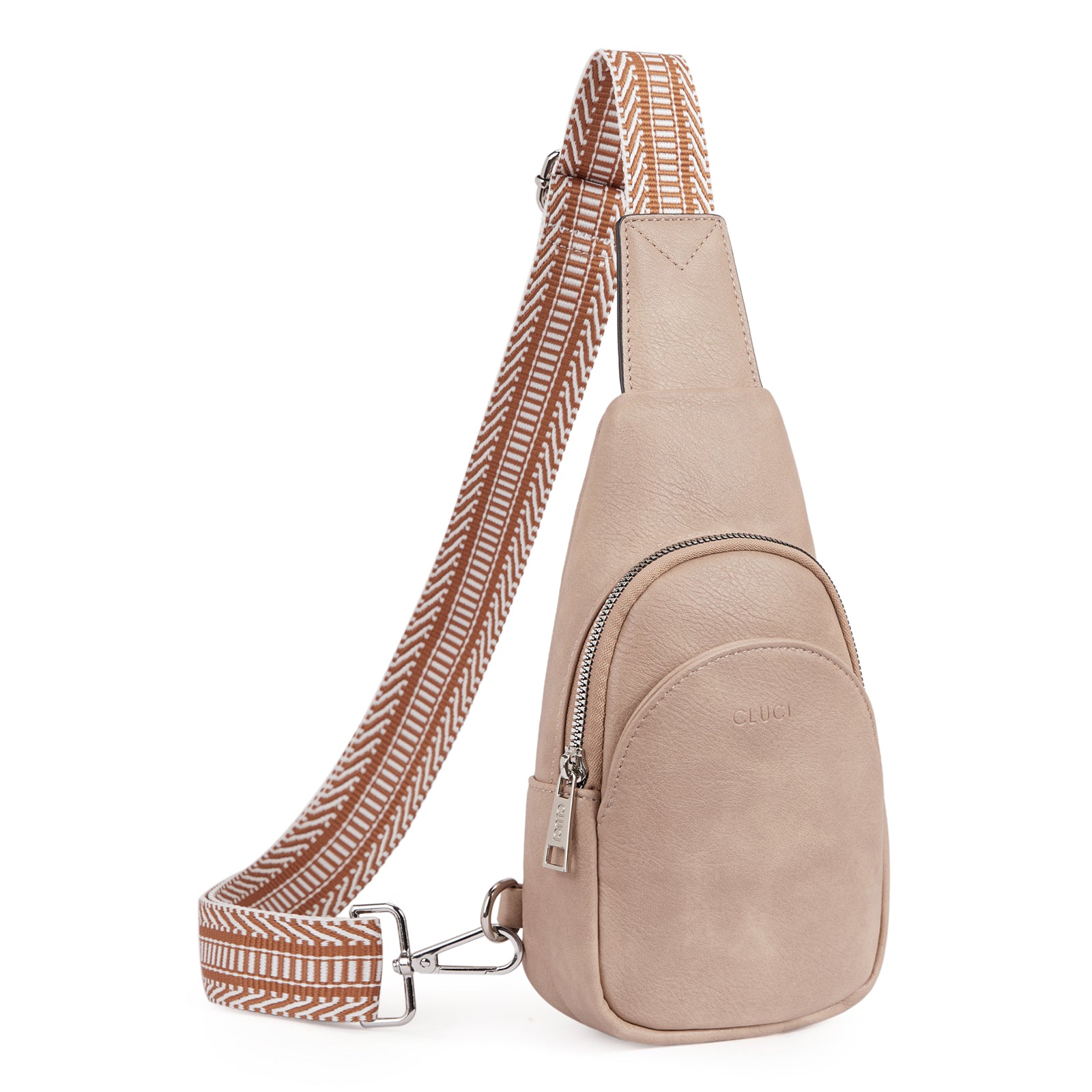 CLUCI Faux Leather Small Sling Bag Fashion Waist Packs with Guitar Strap for Women's Fanny Packs