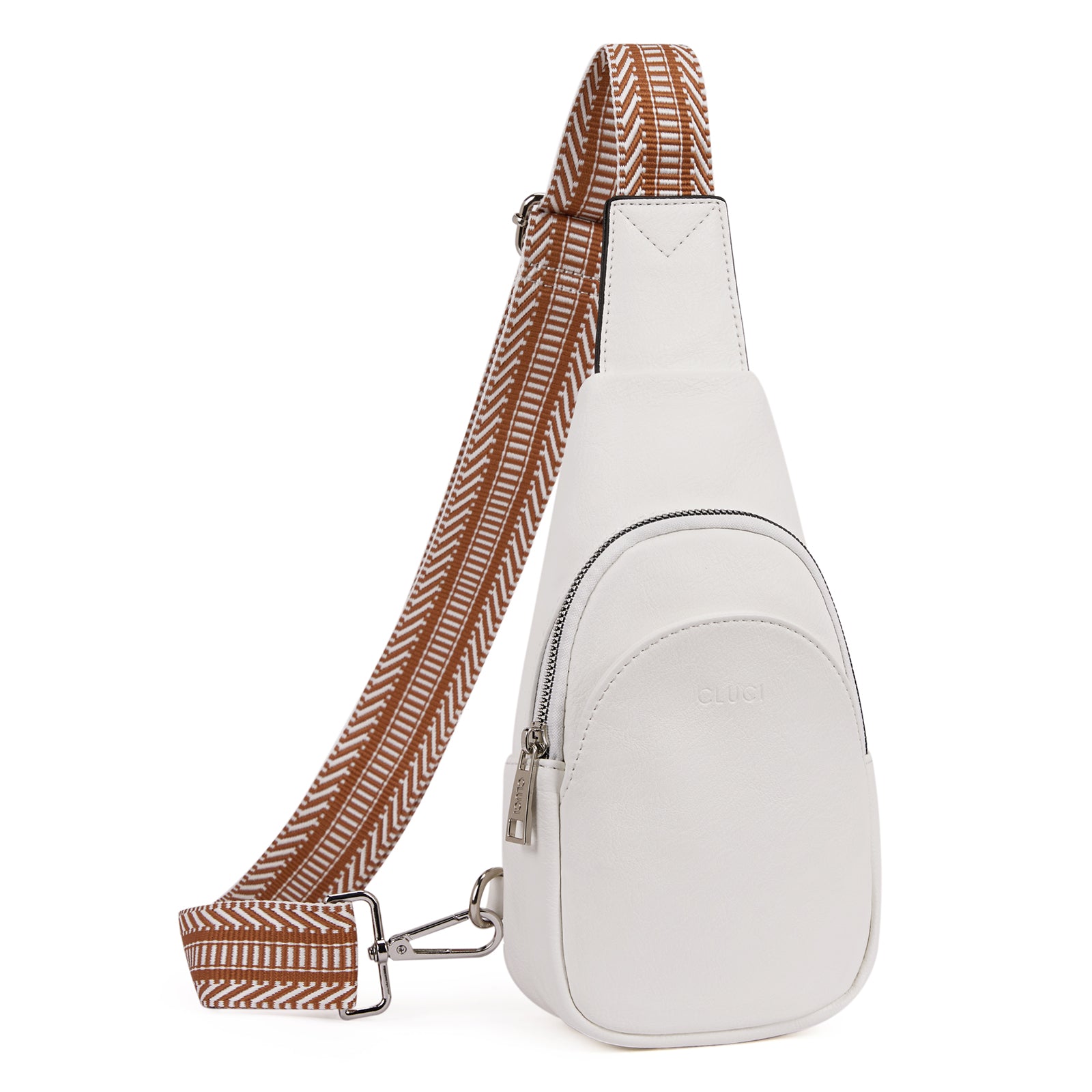 CLUCI Faux Leather Small Sling Bag Fashion Waist Packs with Guitar Strap for Women's Fanny Packs