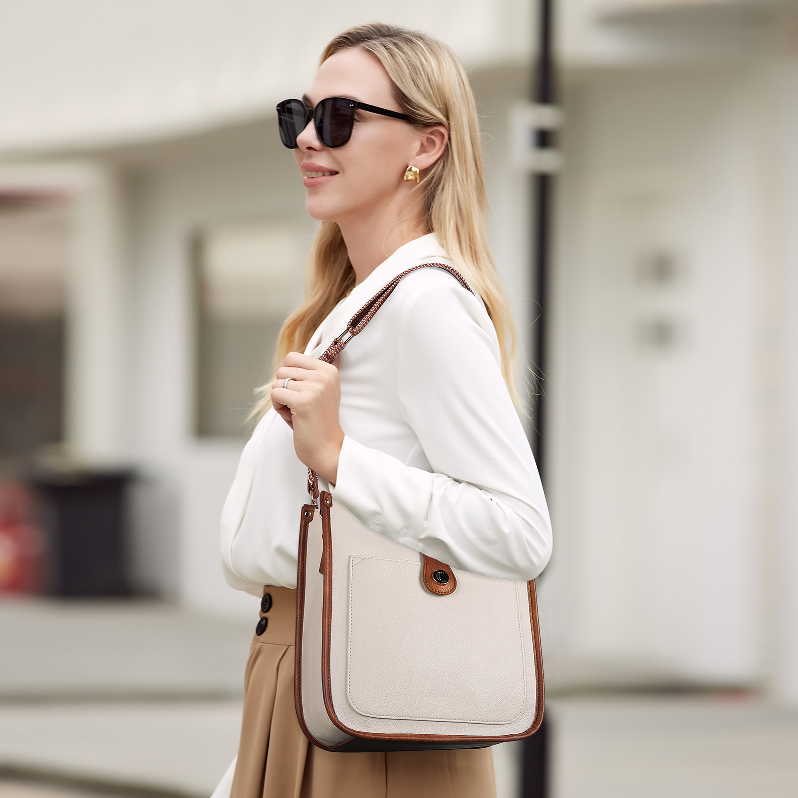 Crossbody Bags For Women Trendy Shoulder Bag Vegan Leather Purse with Two Straps