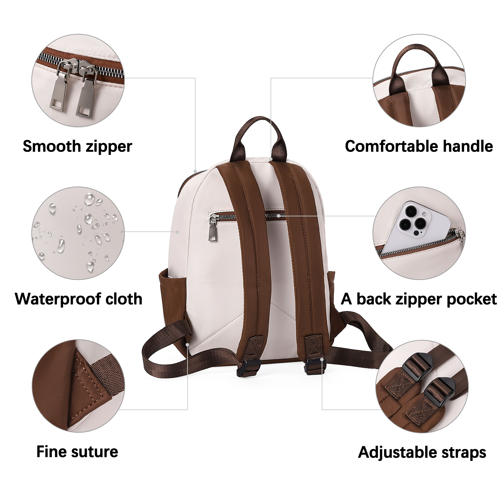CLUCI Small Backpack for Women Mini Canvas Designer Backpack Purse Travel Lady Casual Daypack