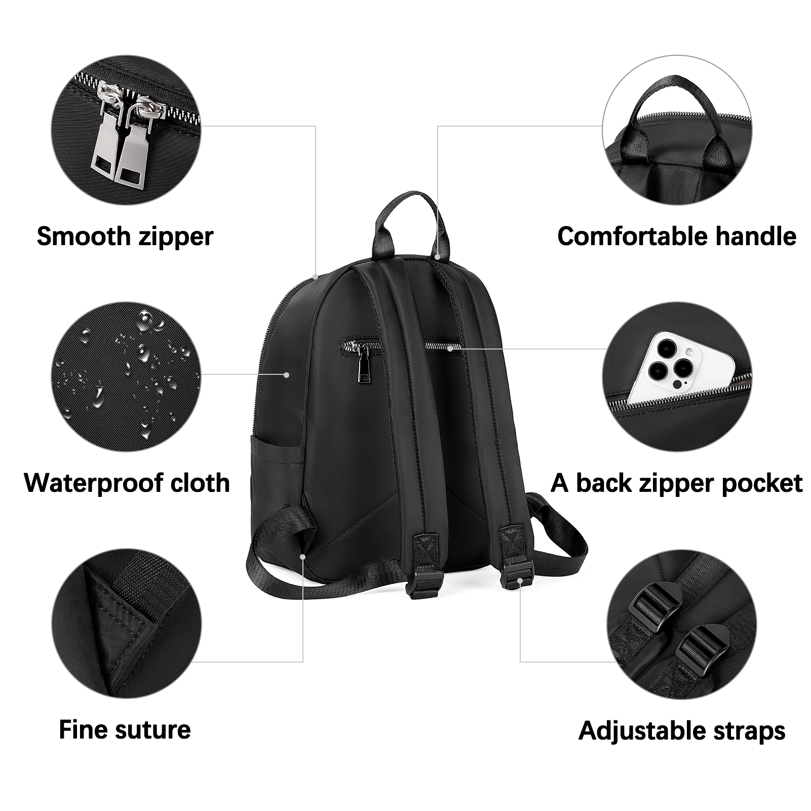 CLUCI Small Backpack for Women Mini Canvas Designer Backpack Purse Travel Lady Casual Daypack