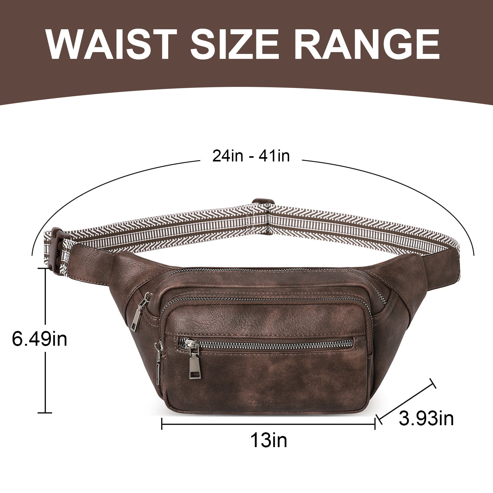 CLUCI Trendy Fanny Belt Sling Bag Crossbody Purse for Travel, Outdoors, Gym and Workouts