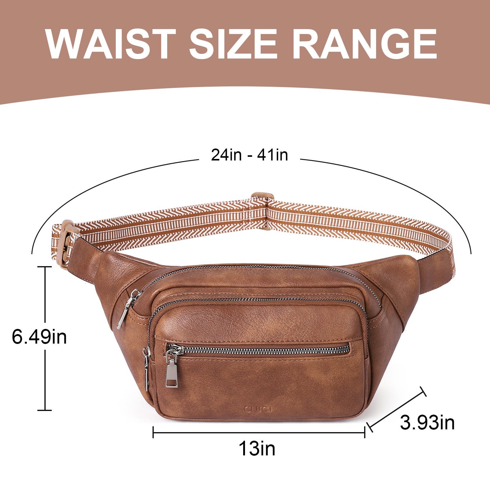 CLUCI Trendy Fanny Belt Sling Bag Crossbody Purse for Travel, Outdoors, Gym and Workouts