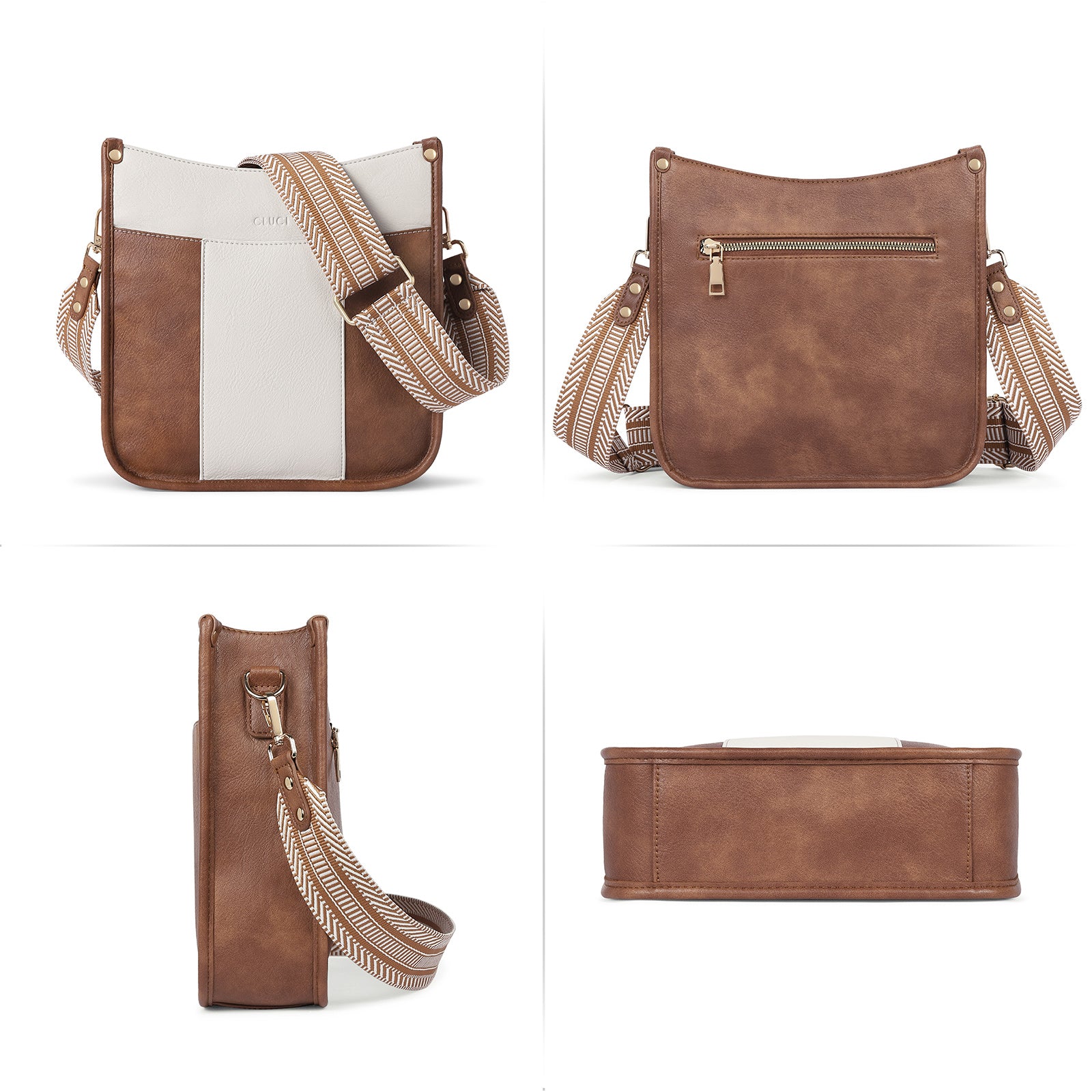 Crossbody Bags For Women Trendy Vegan Leather Purses with Two Straps