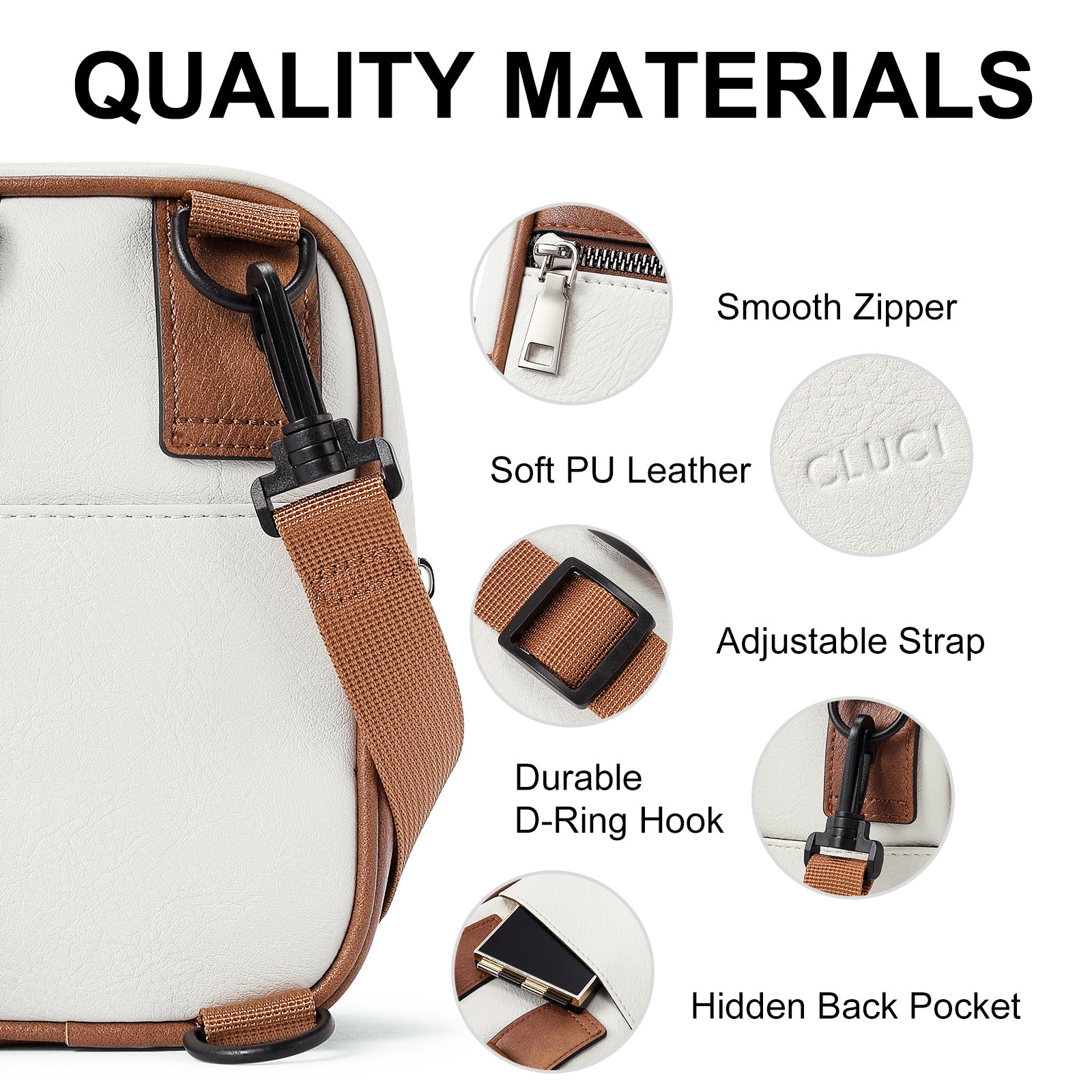 CLUCI Trendy Multi Position Fanny Pack Belt Bag Crossbody Purse Sling bag