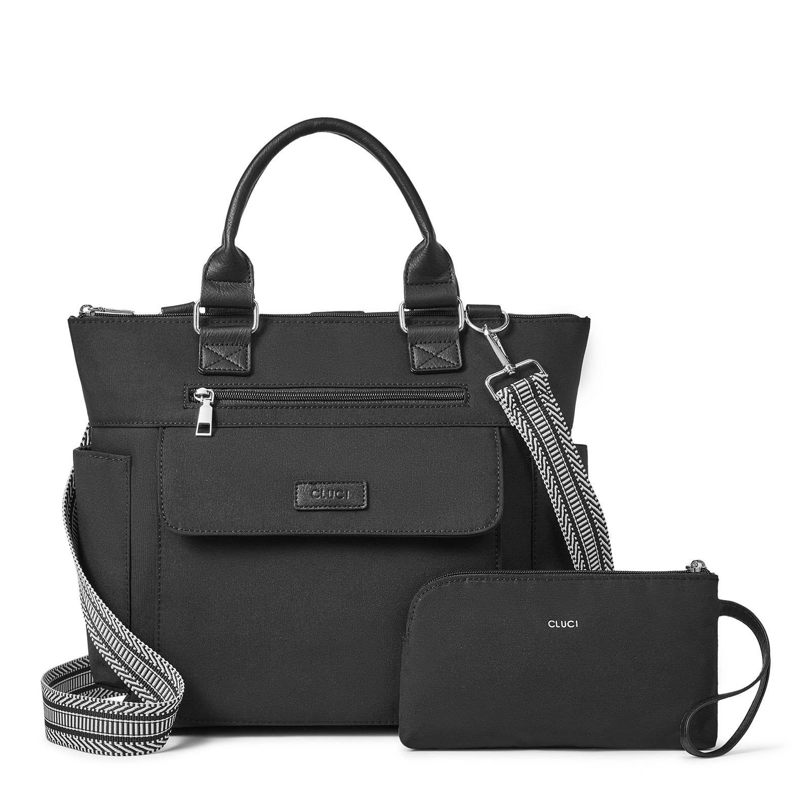 Tote Bags for Women Soft Canvas MultiPocket Shoulder Bag with Adjusta