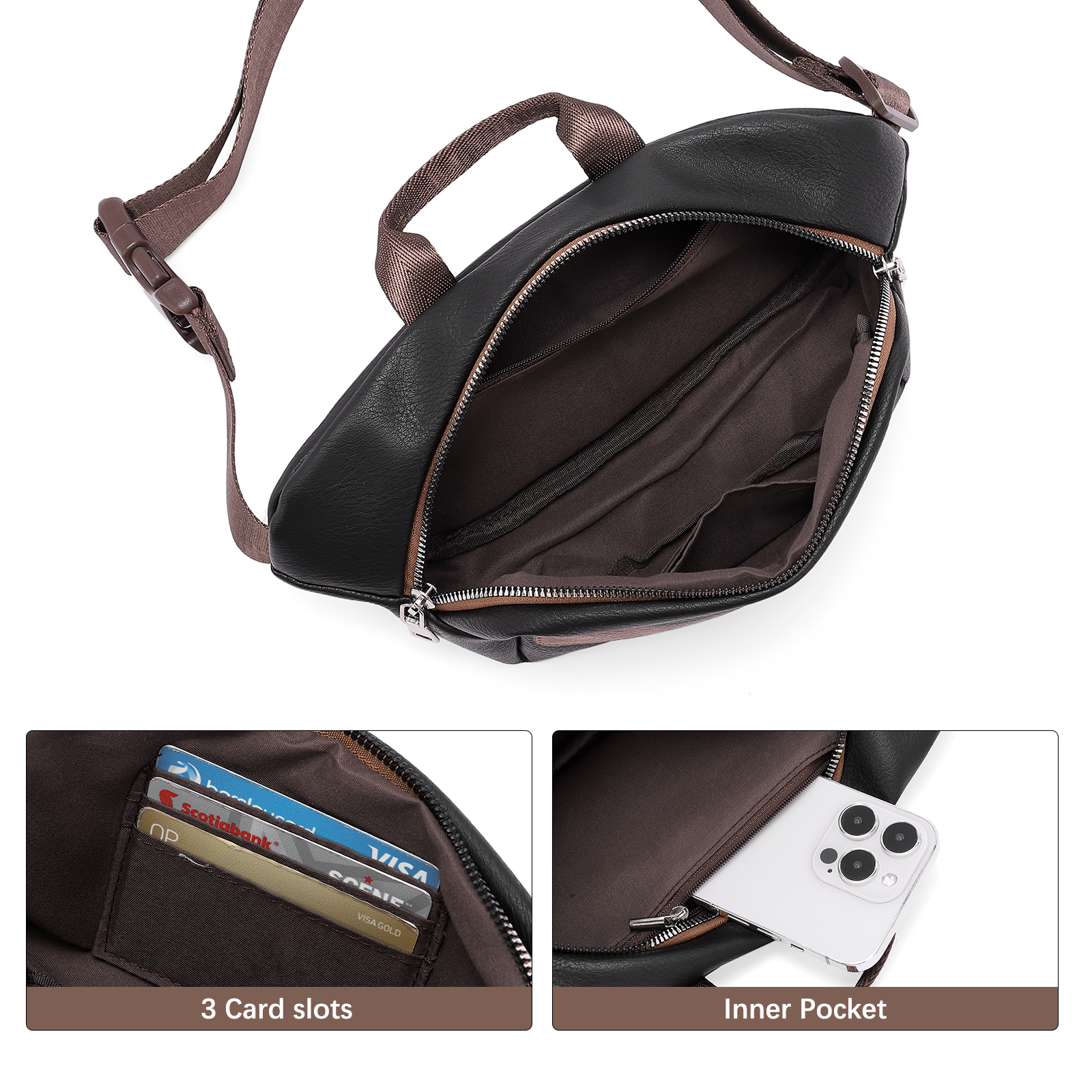 CLUCI Leather Belt Bag Fanny Pack Crossbody Bags for Women Trendy Waist Bag with Adjustable Strap