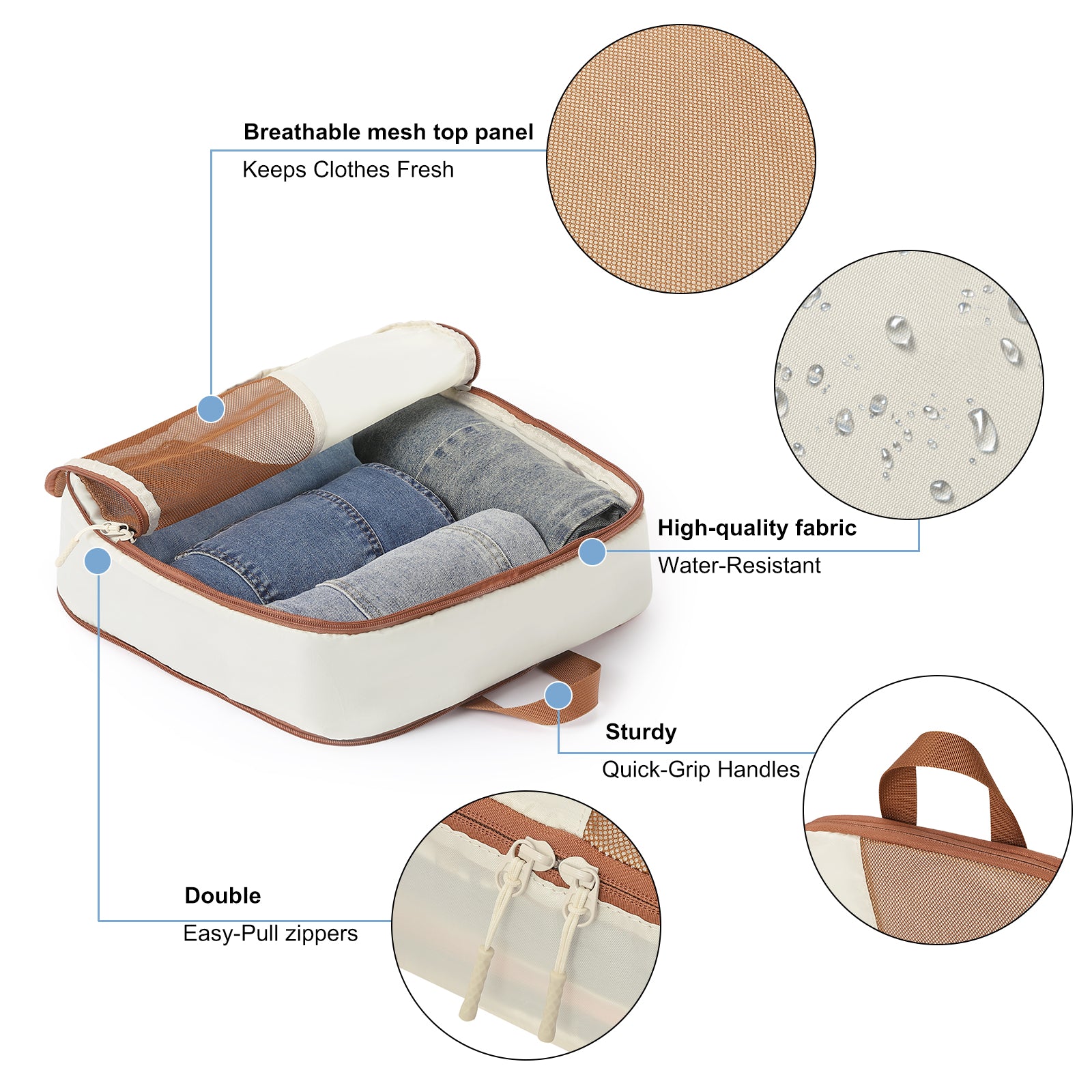 CLUCI Ultralight Packing Cubes 7 Set,Travel Essentials include 2 Compression Packing Cubes for Suitcase 2 Packing Organizers With 1 Shoe Bag,1makeup bag and 1 Medicine bag