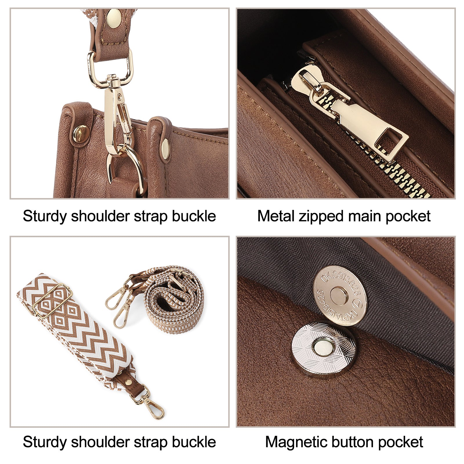 Crossbody Bags For Women Trendy Vegan Leather Purses with Two Straps