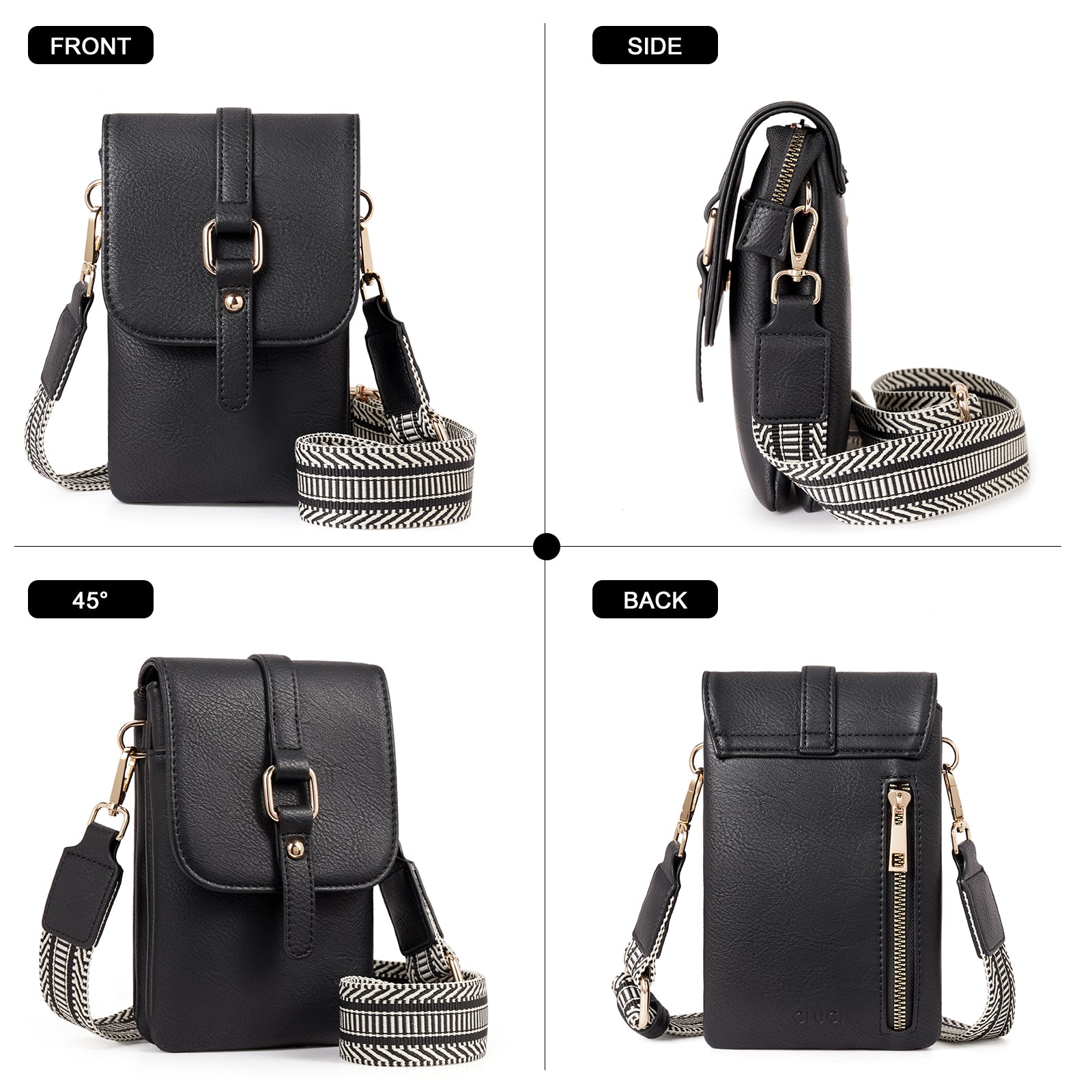 CLUCI Small Crossbody Bags for Women Trendy Leather Cell Phone Shoulder Purses with Adjustable Strap