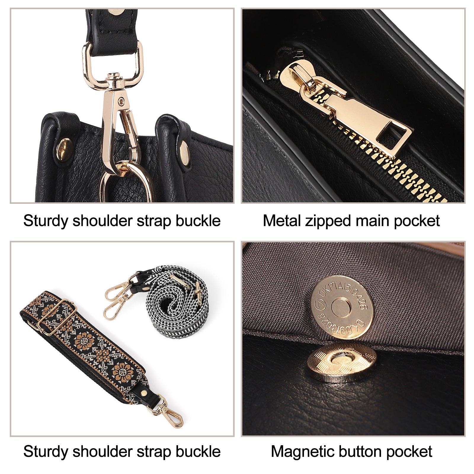 Crossbody Bags For Women Trendy Vegan Leather Purses with Two Straps