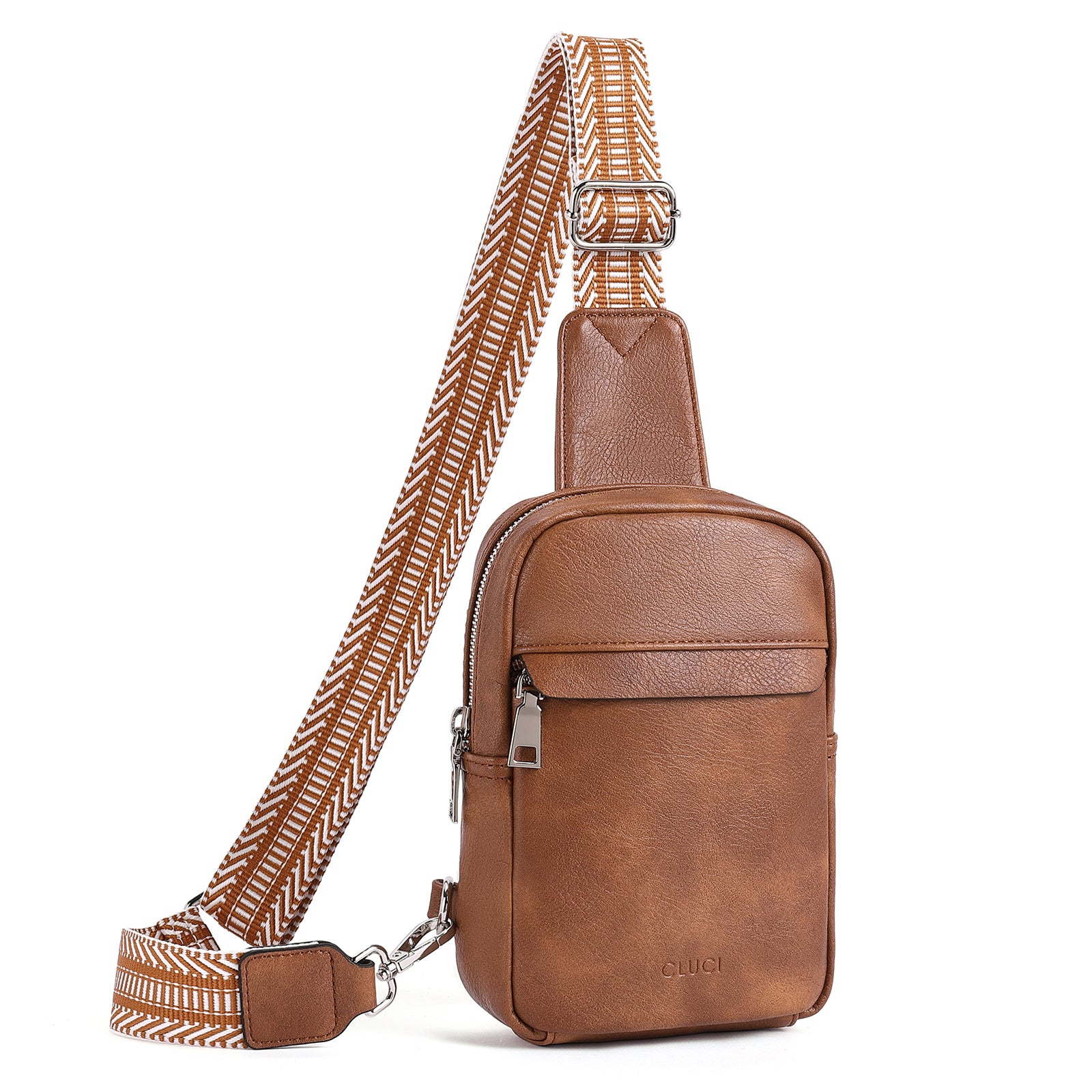 CLUCI Small Sling Bag Vegan Leather Crossbody Chest Bags Trendy Women's Fanny Pack