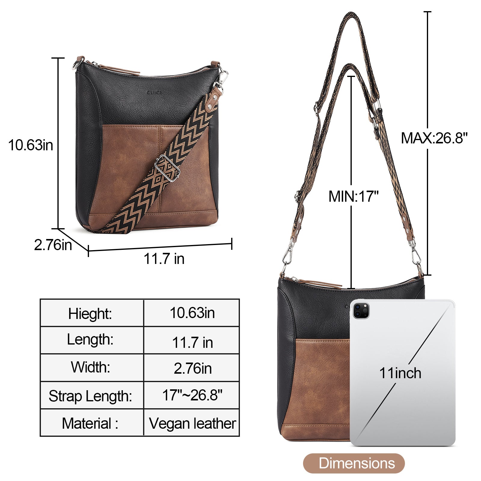 Crossbody for Women Vegan Leather Hobo Bags Casual Satchel with Guitar Strap
