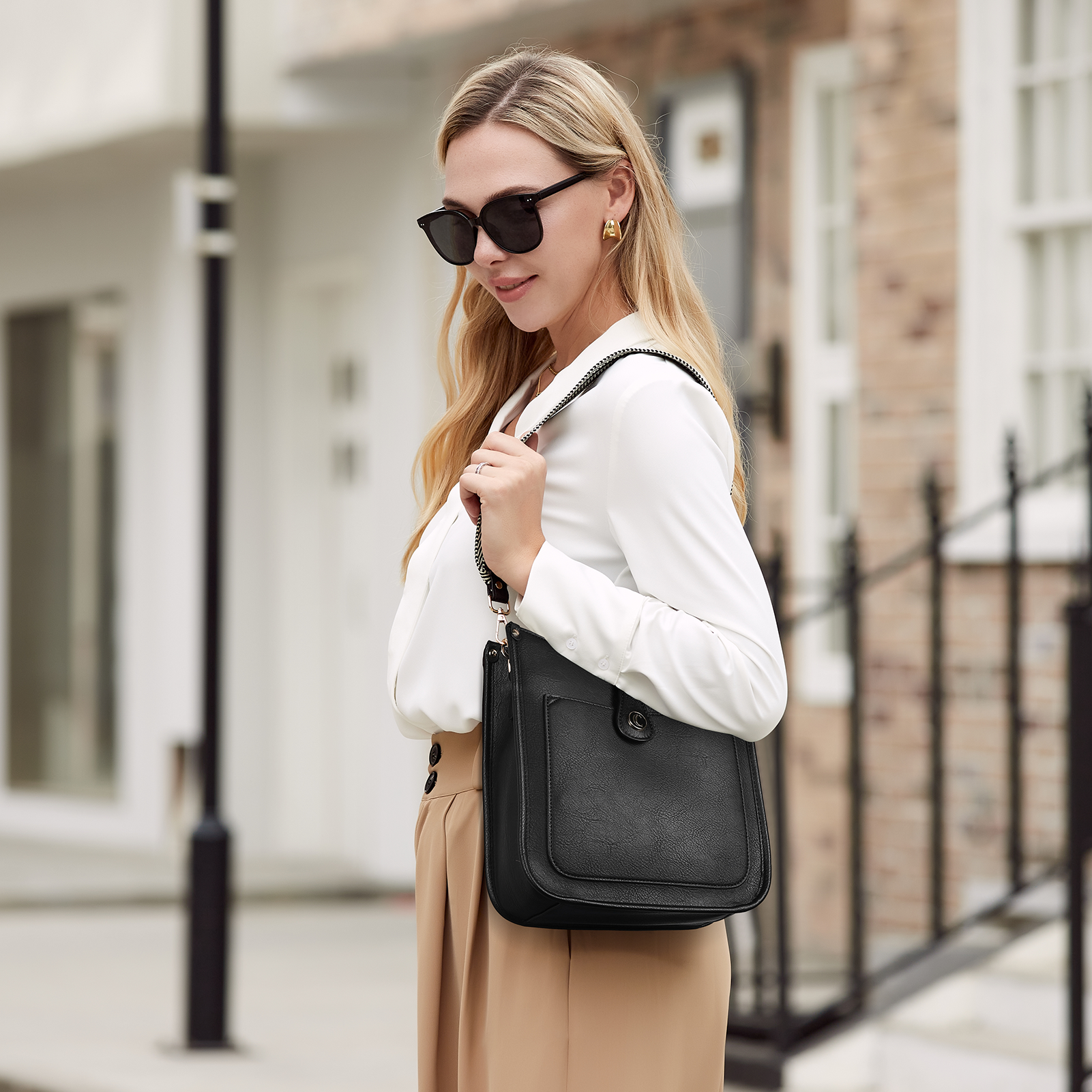 Crossbody Bags For Women Trendy Shoulder Bag Vegan Leather Purse with Two Straps