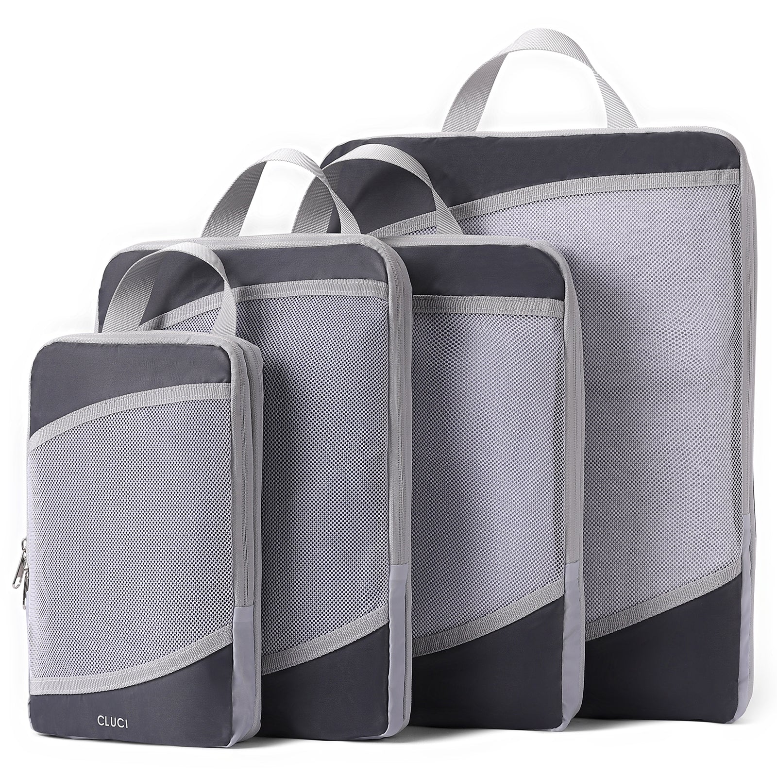 Compression Packing Cubes for Suitcase,CLUCI 4 Set Travel Essentials Organizer Bags for Luggage Travel Accessories