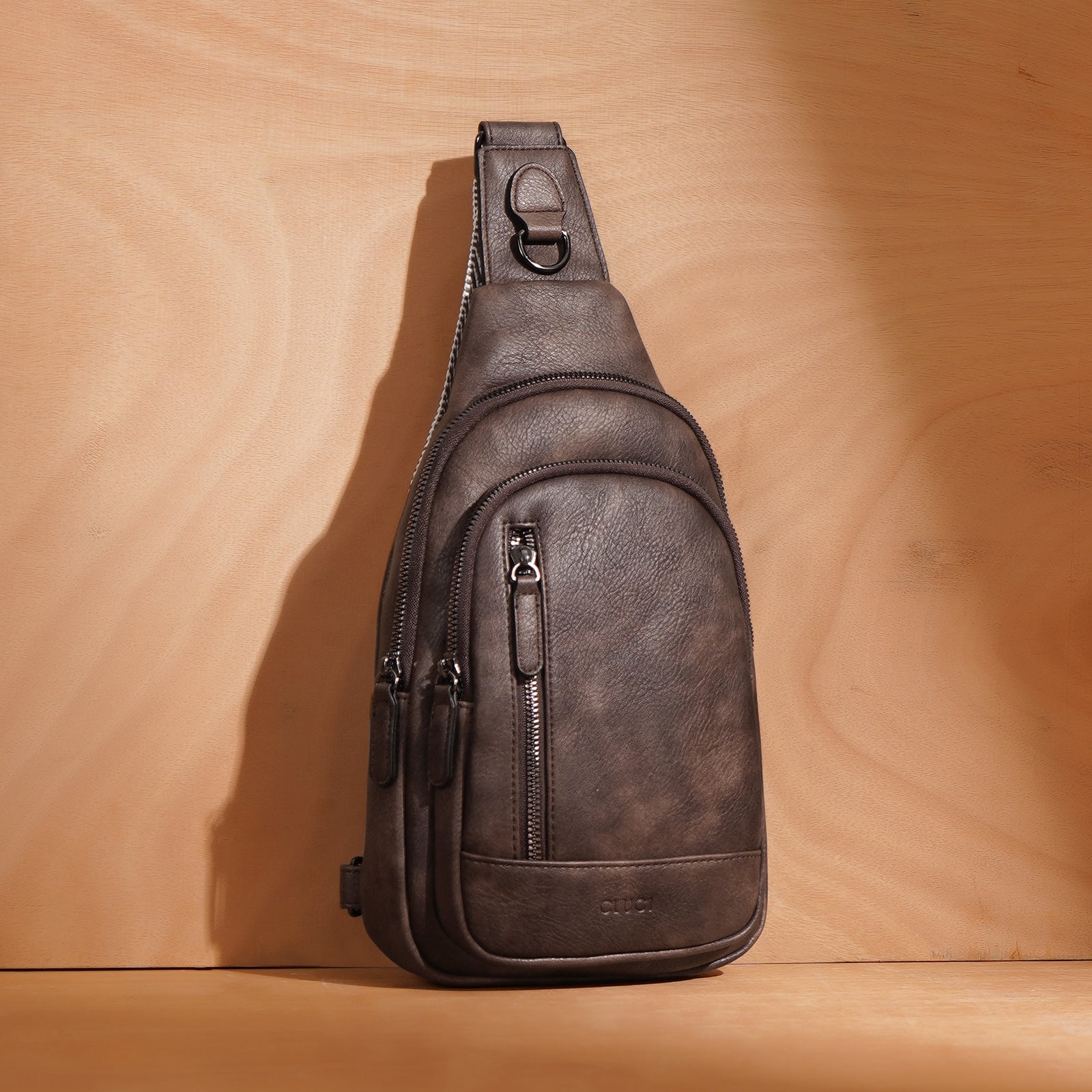 CLUCI Sling Bag for Women Crossbody Leather Large Sling Backpack Fanny Packs Chest Bag for Travel Hiking Cycling