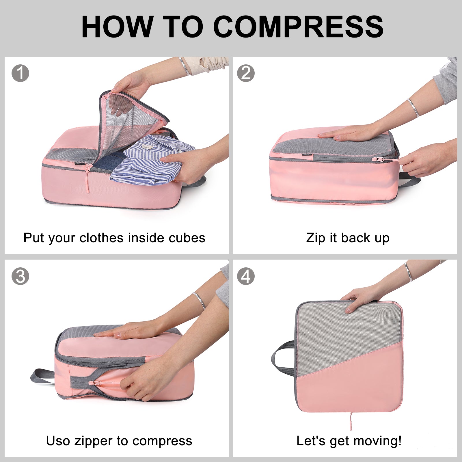 CLUCI Ultralight Packing Cubes 7 Set,Travel Essentials include 2 Compression Packing Cubes for Suitcase 2 Packing Organizers With 1 Shoe Bag,1makeup bag and 1 Medicine bag