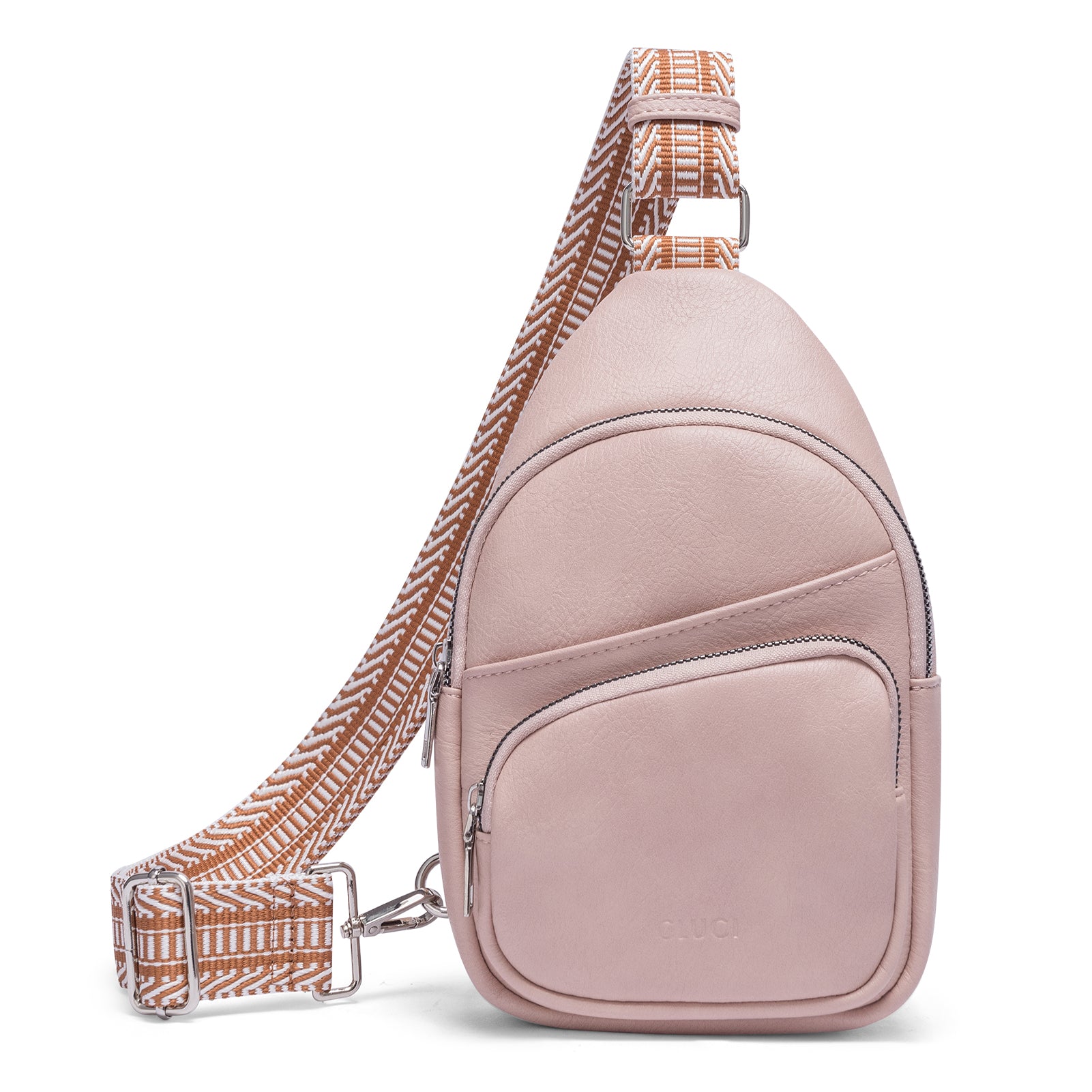 CLUCI Vegan Leather Sling Bag for Women Fanny Pack Crossbody Bags Chest Bag With Guitar Strap