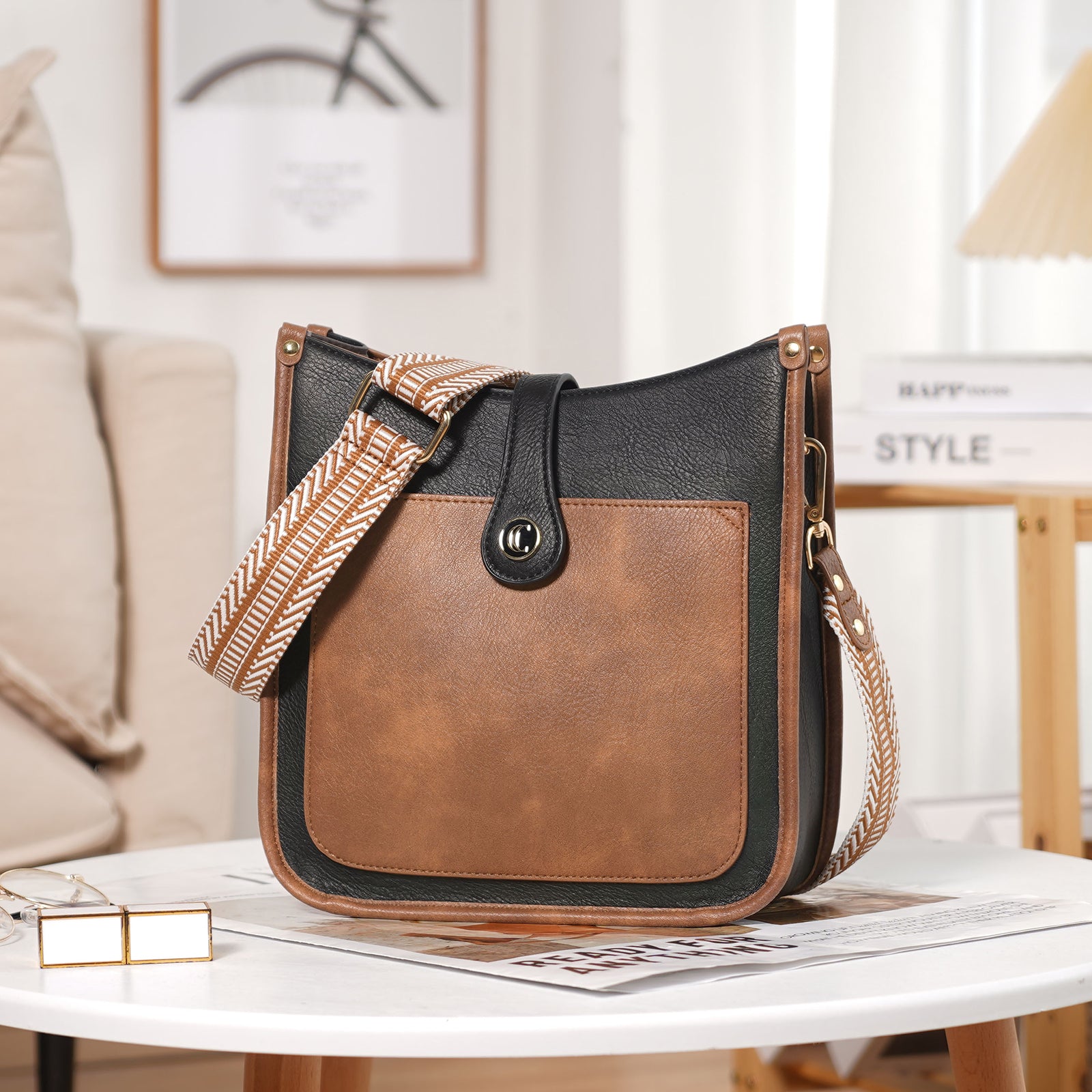 Crossbody Bags For Women Trendy Shoulder Bag Vegan Leather Purse with Two Straps