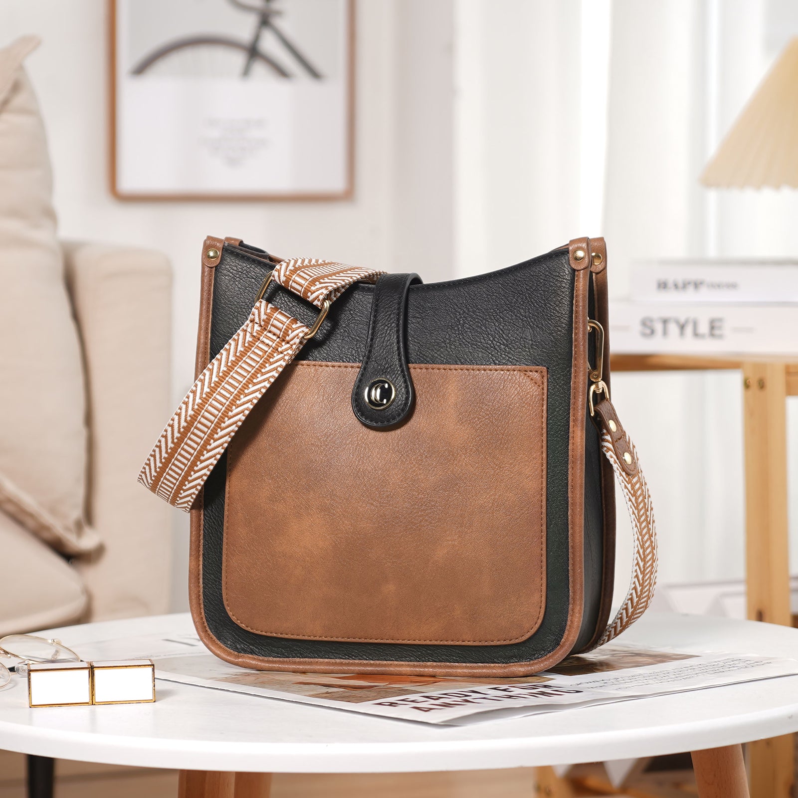 Crossbody Bags For Women Trendy Shoulder Bag Vegan Leather Purse with Two Straps