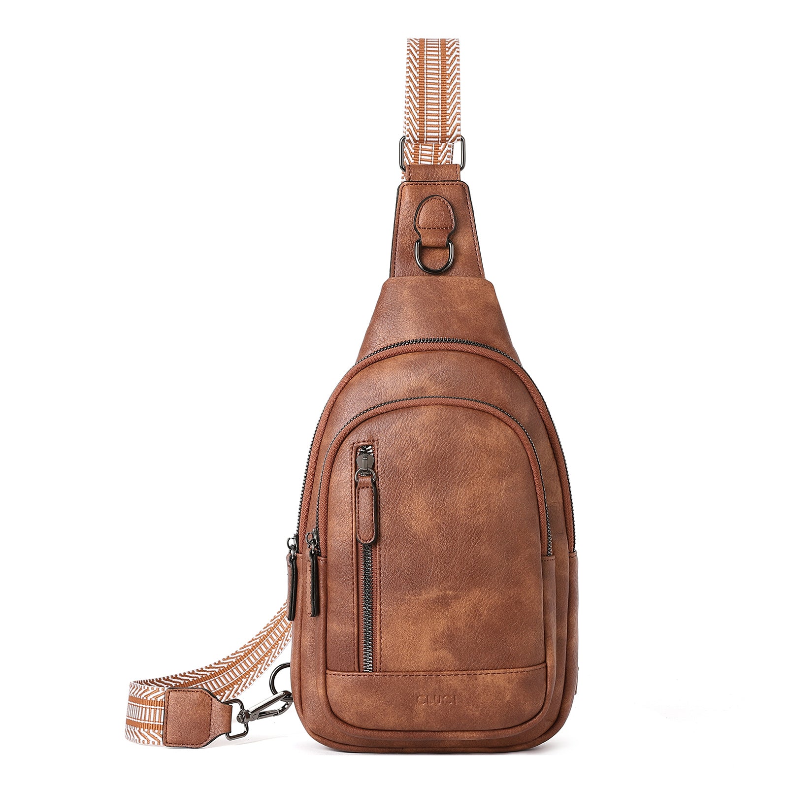 CLUCI Sling Bag for Women Crossbody Leather Large Sling Backpack Fanny Packs Chest Bag for Travel Hiking Cycling