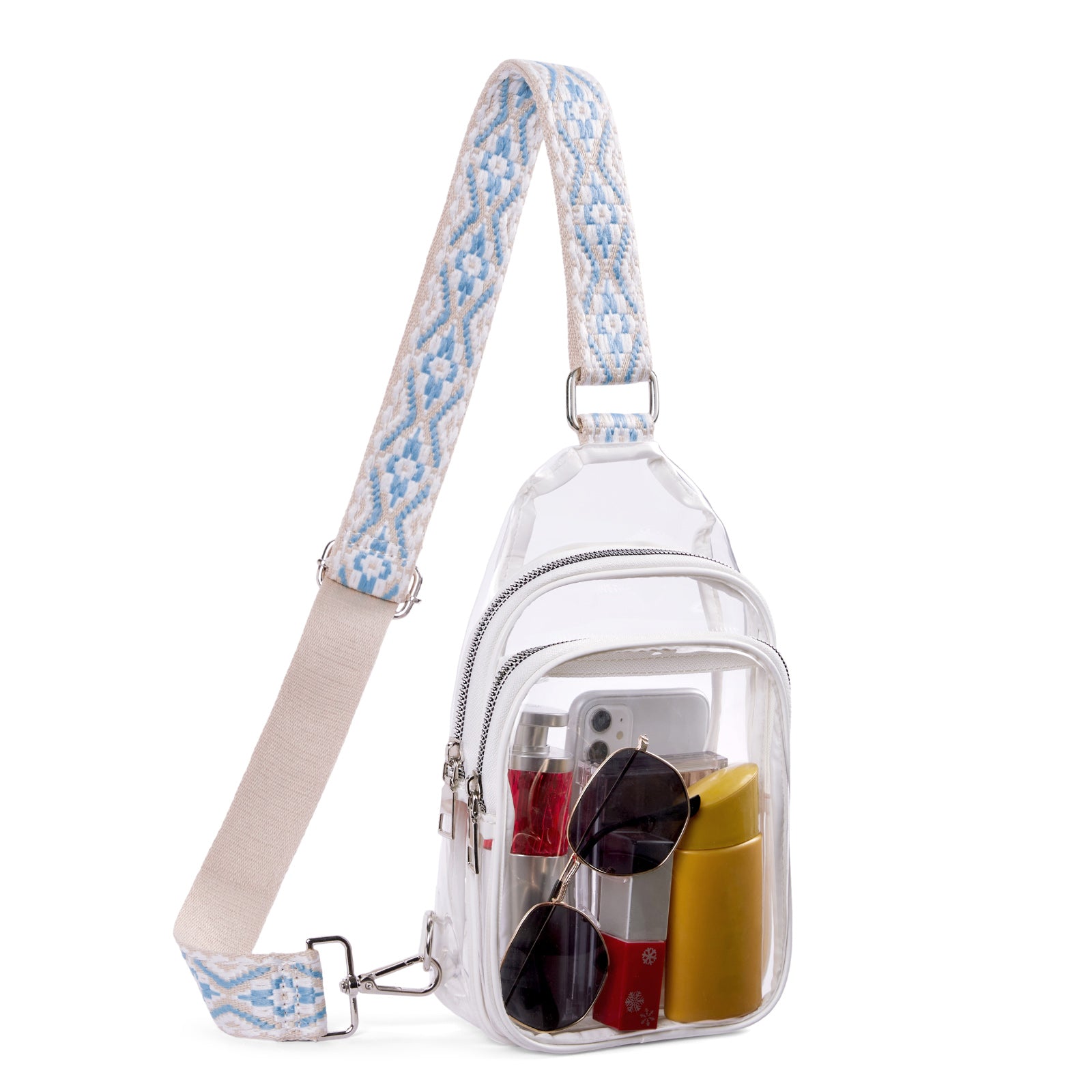 CLUCI Stadium TPU Transparent Clear Sling Bag  Approved for Women with Adjustable Strap