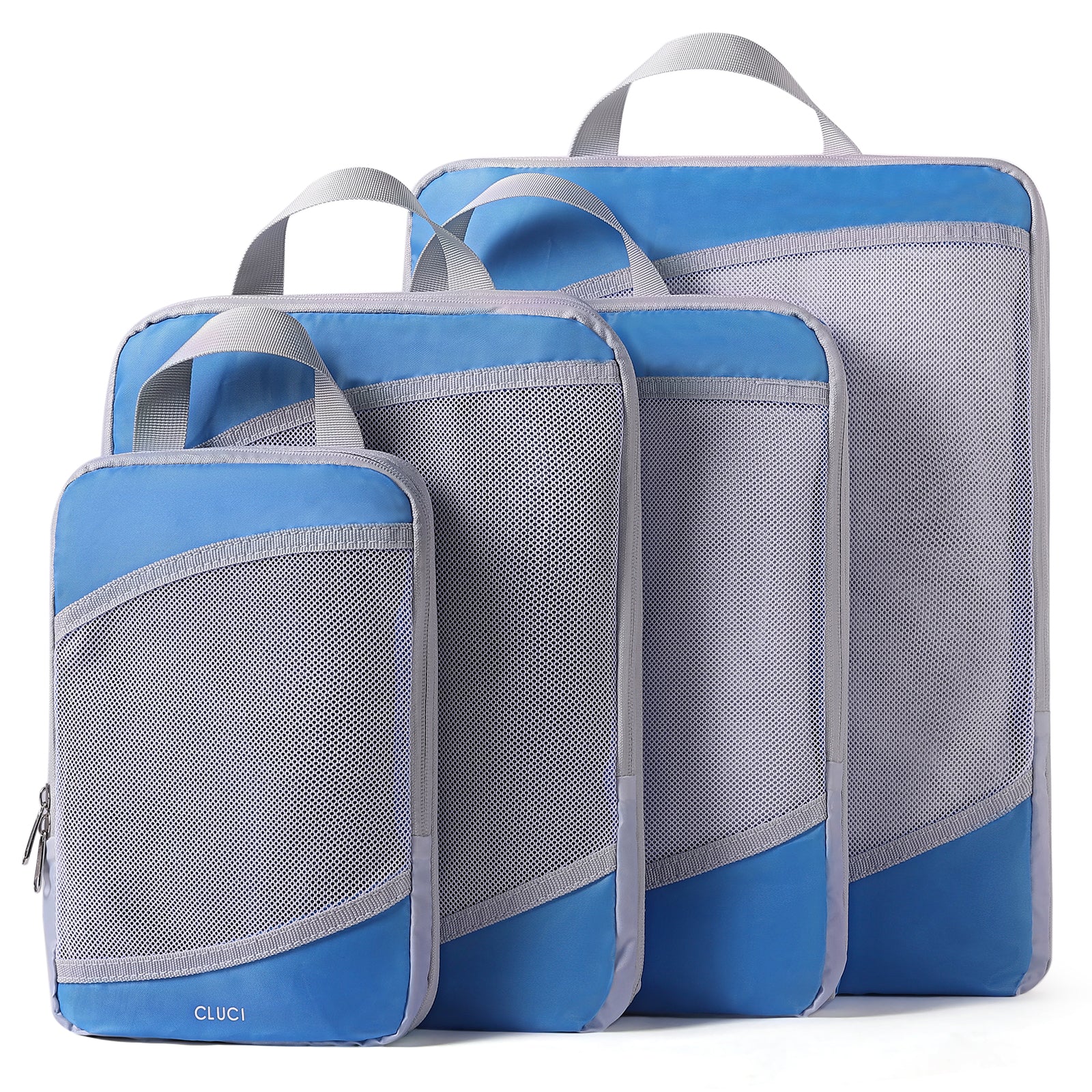 Compression Packing Cubes for Suitcase,CLUCI 4 Set Travel Essentials Organizer Bags for Luggage Travel Accessories