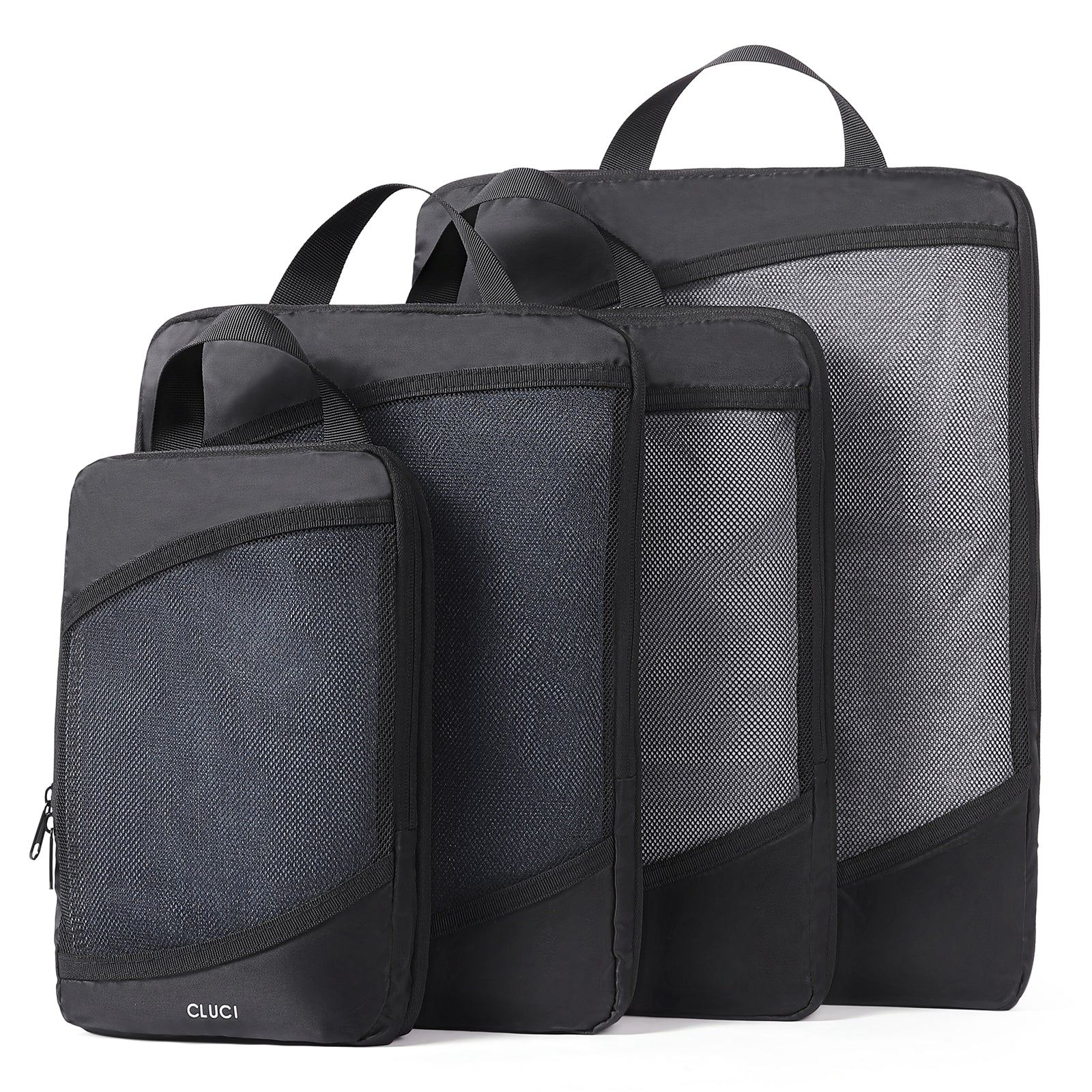 Compression Packing Cubes for Suitcase,CLUCI 4 Set Travel Essentials Organizer Bags for Luggage Travel Accessories