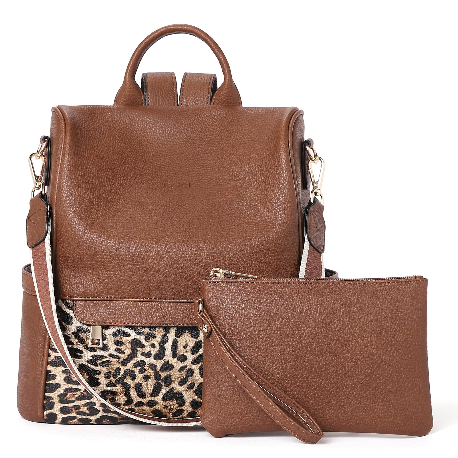 CLUCI Womens Backpack Purse Leather Anti-theft Large Fashion Designer Travel Bag