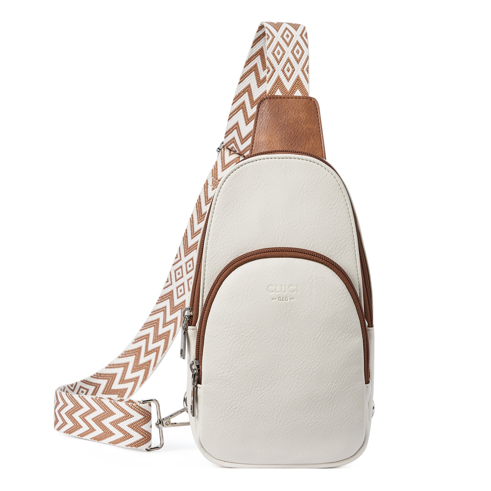 CLUCI Small PU Leather Sling Bag Crossbody Bag for Women Traveling Hiking Cycling