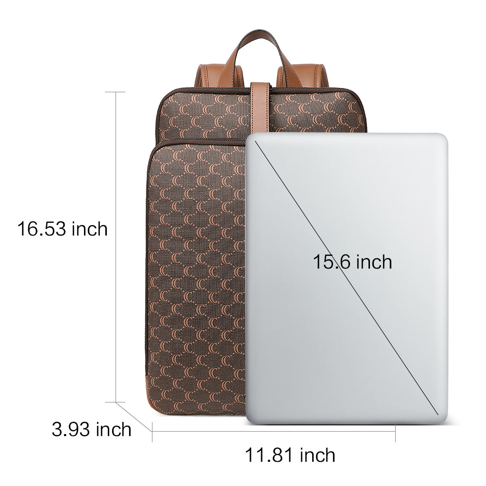 Koch Genuine Leather 15.6 Inch Laptop Backpack Purse For Women