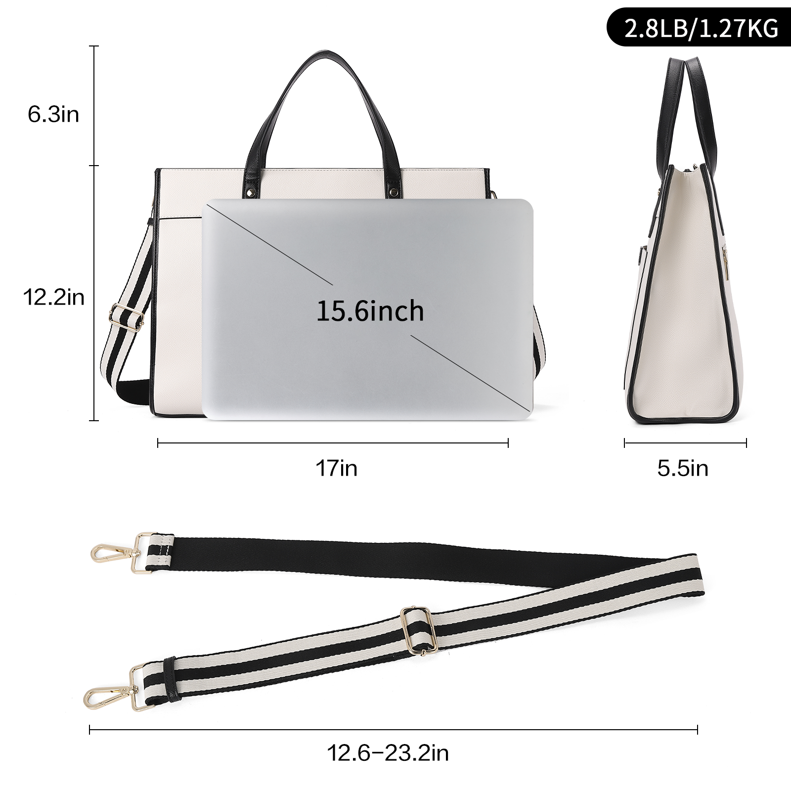 CLUCI Laptop Tote Bag for women 15.6 inch Computer Briefcase Leather Work Shoulder Bags Handbag for Office,School,Travel