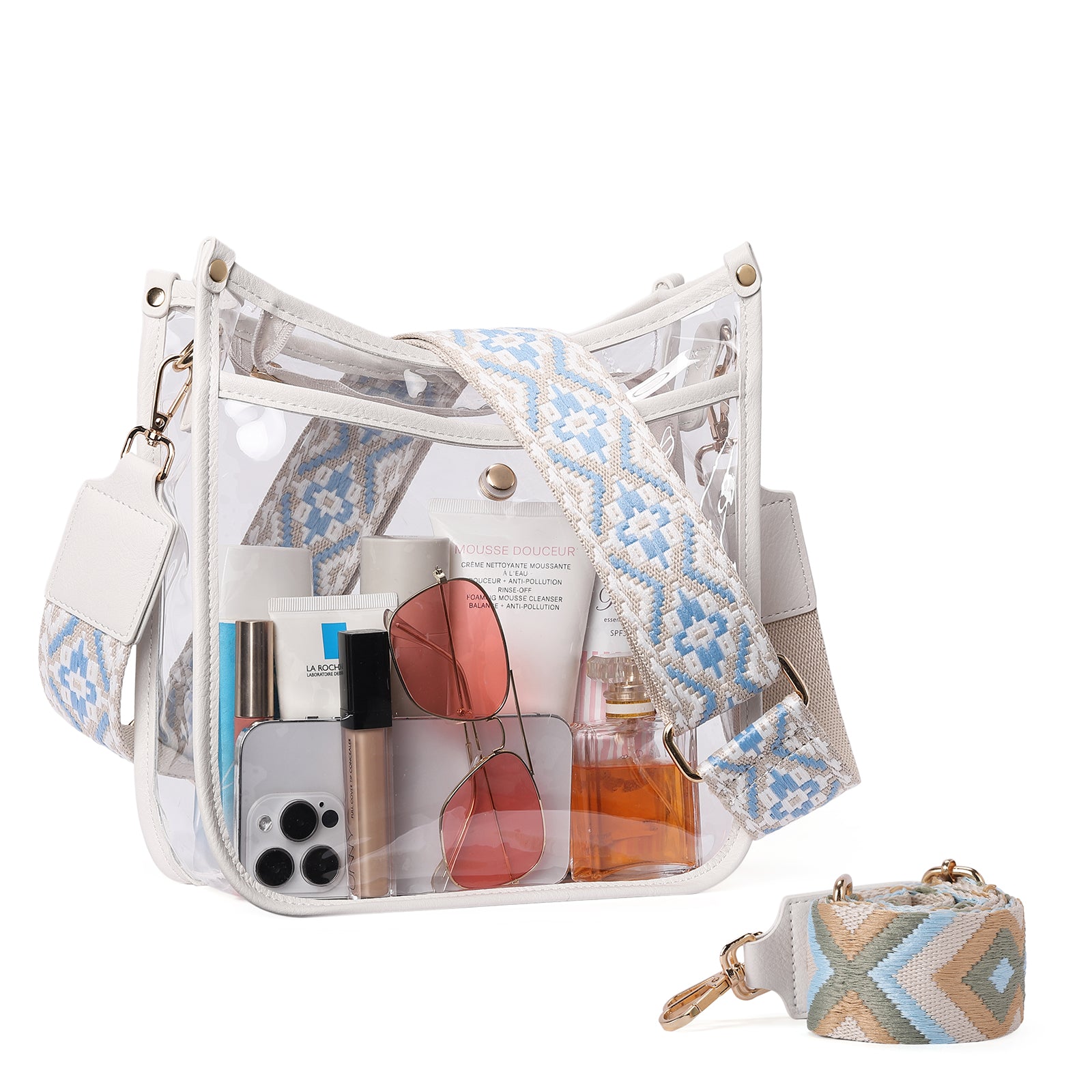 Clear Crossbody Purse Bag Stadium Approved For Women With Two Straps