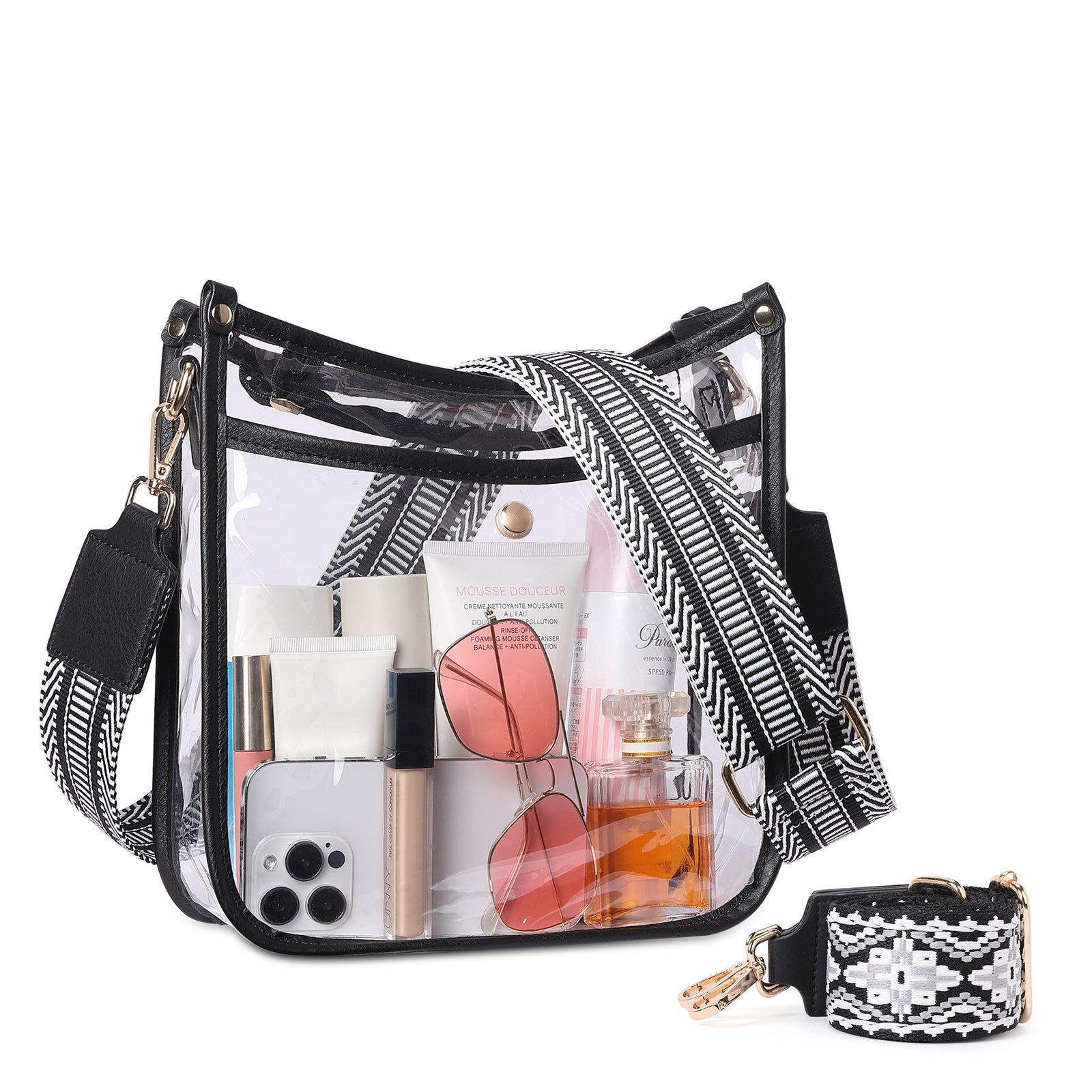 Clear Crossbody Purse Bag Stadium Approved For Women With Two Straps