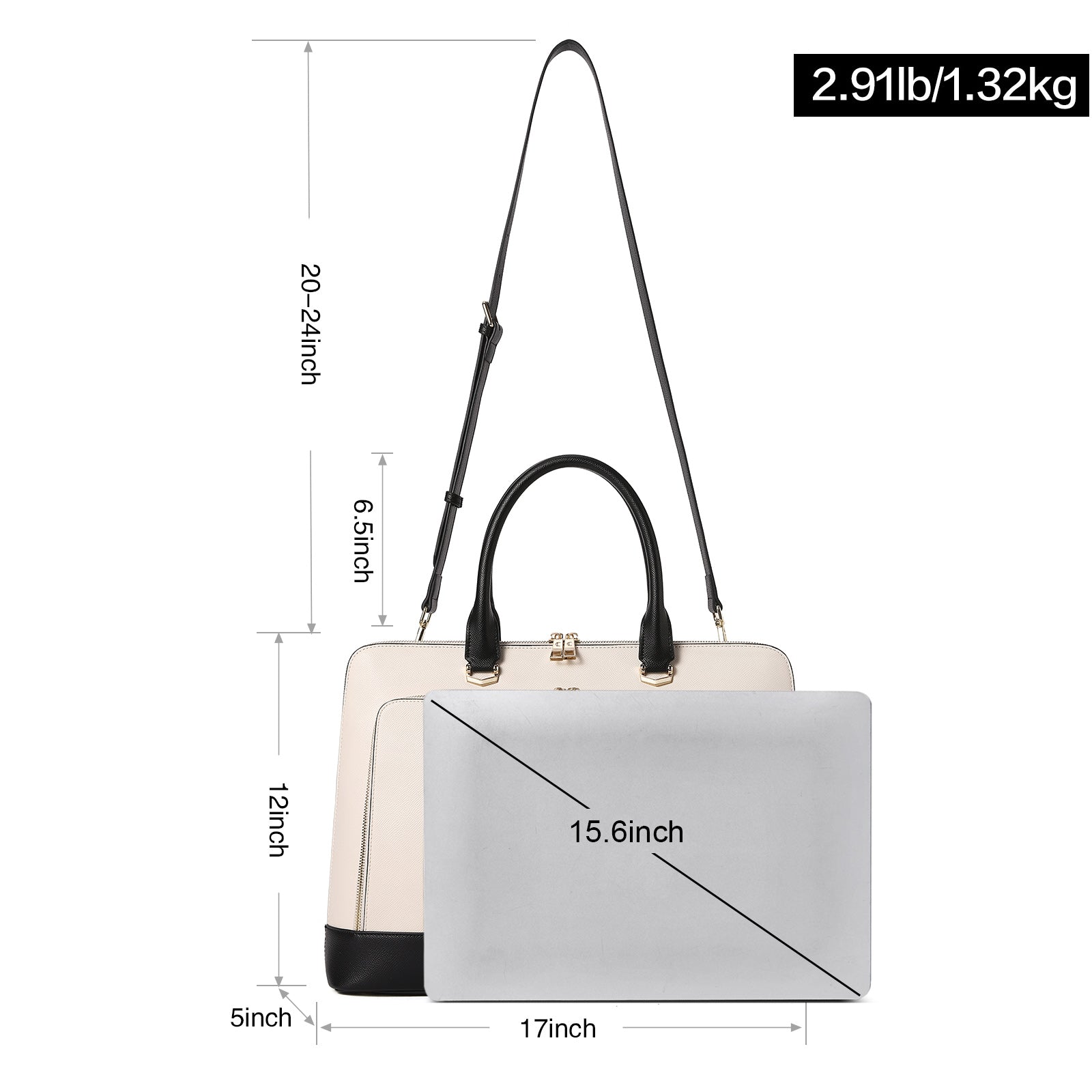 CLUCI Leather Briefcase for Women 15.6 Inch Laptop Business Computer Ladies Stylish Work Handbags Shoulder Bag