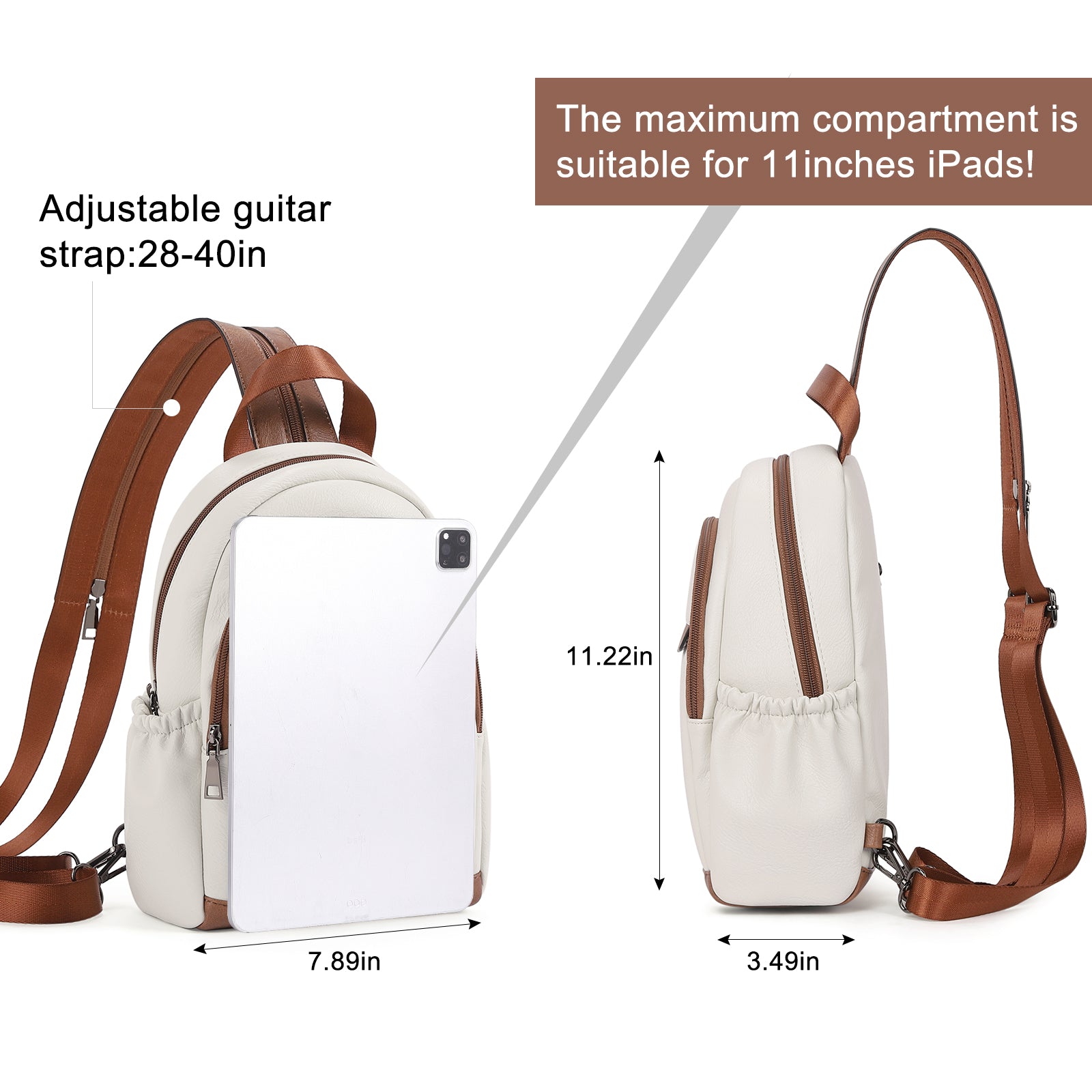 CLUCI Large Size Sling Backpack Convertible Crossbody Backpack for Women Travel Hiking Cycling