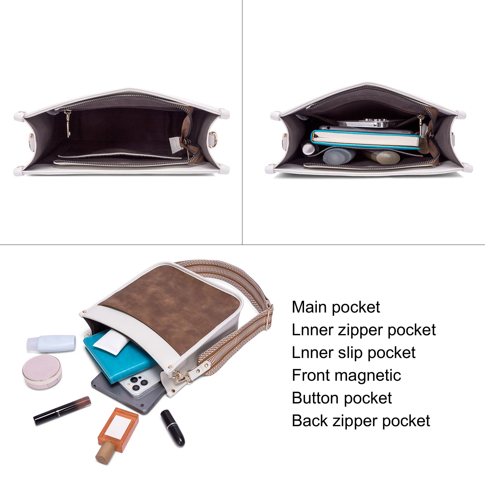 Trendy Medium Crossbody Bags with Two Straps
