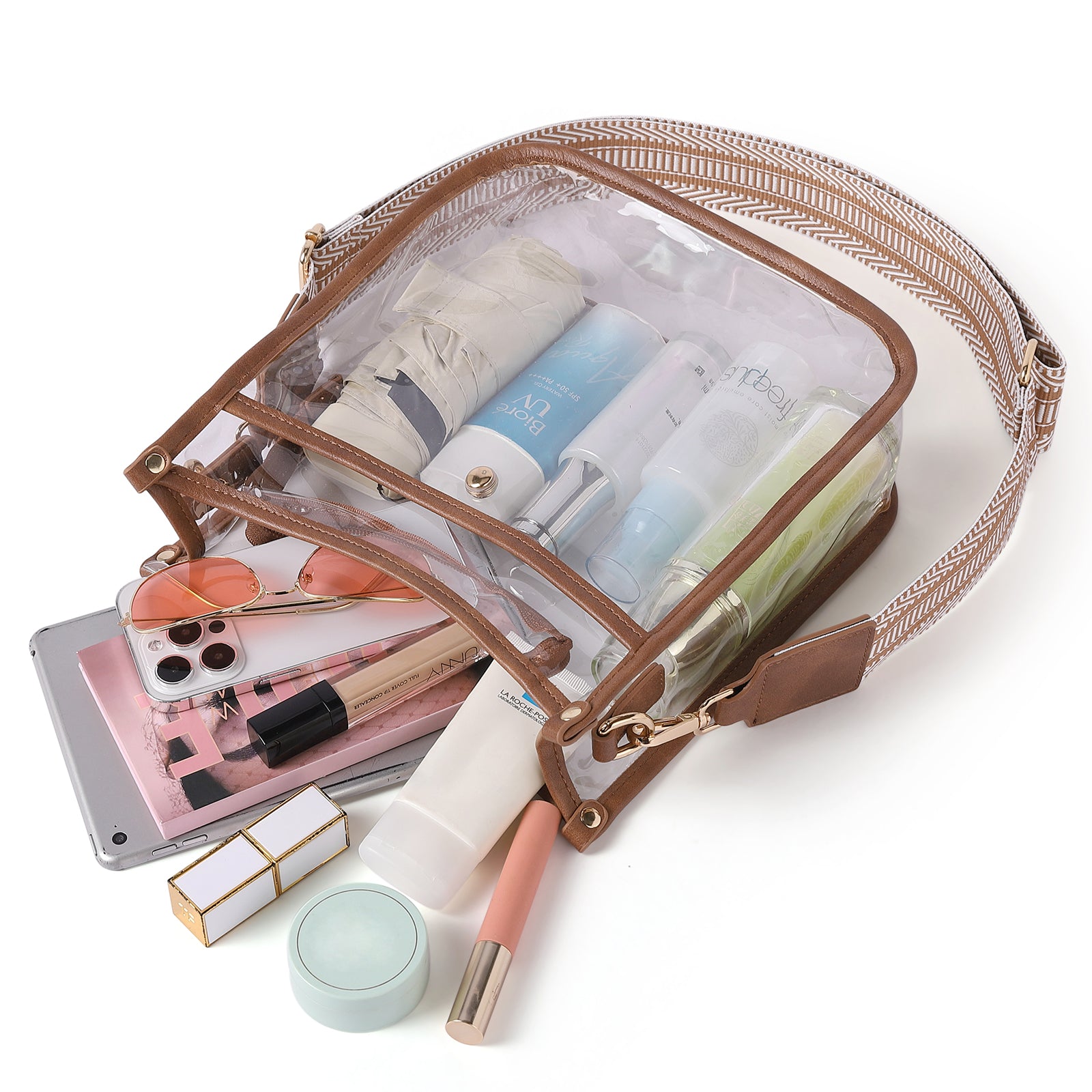 Clear Crossbody Purse Bag Stadium Approved For Women With Two Straps