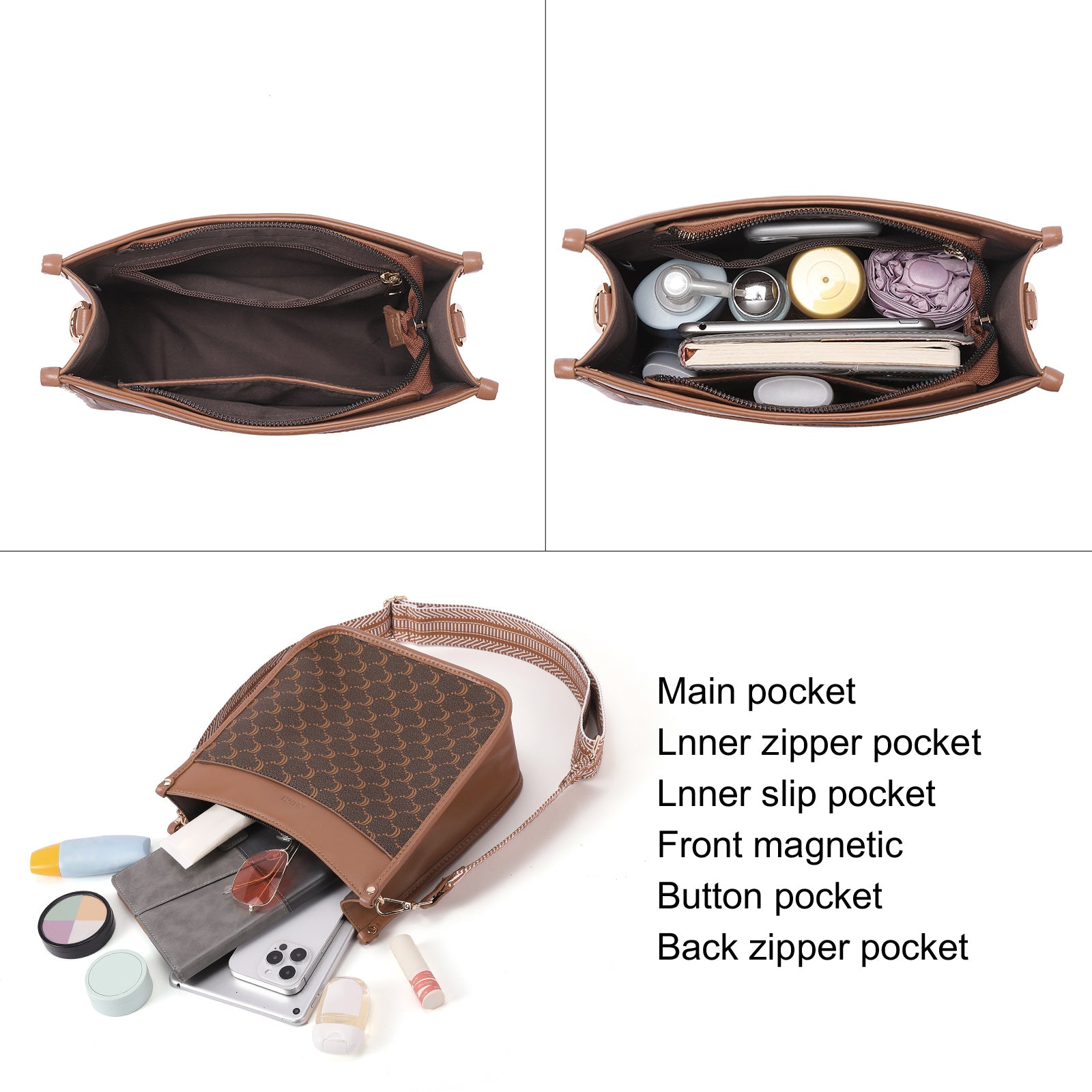Trendy Medium Crossbody Bags with Two Straps