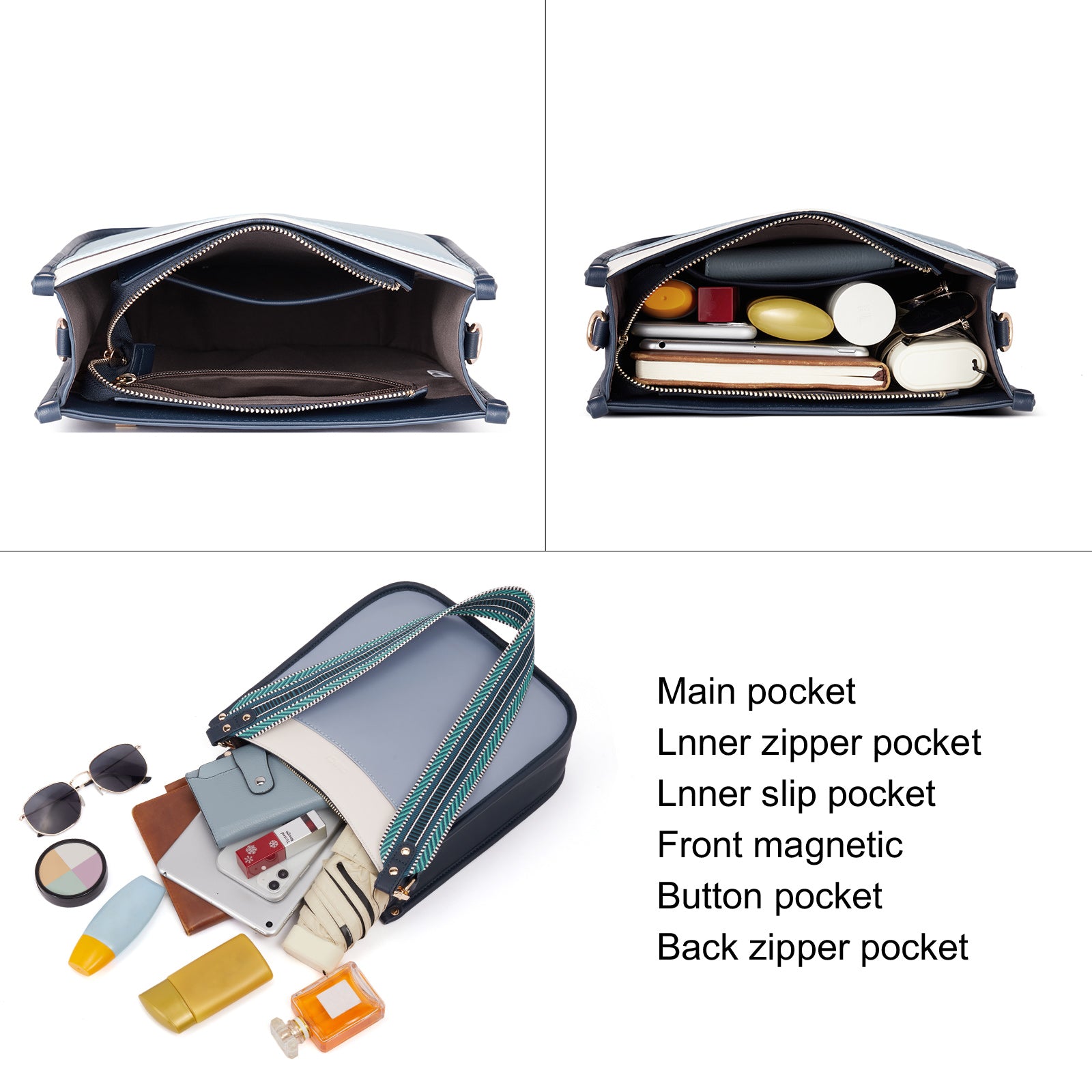 Trendy Medium Crossbody Bags with Two Straps