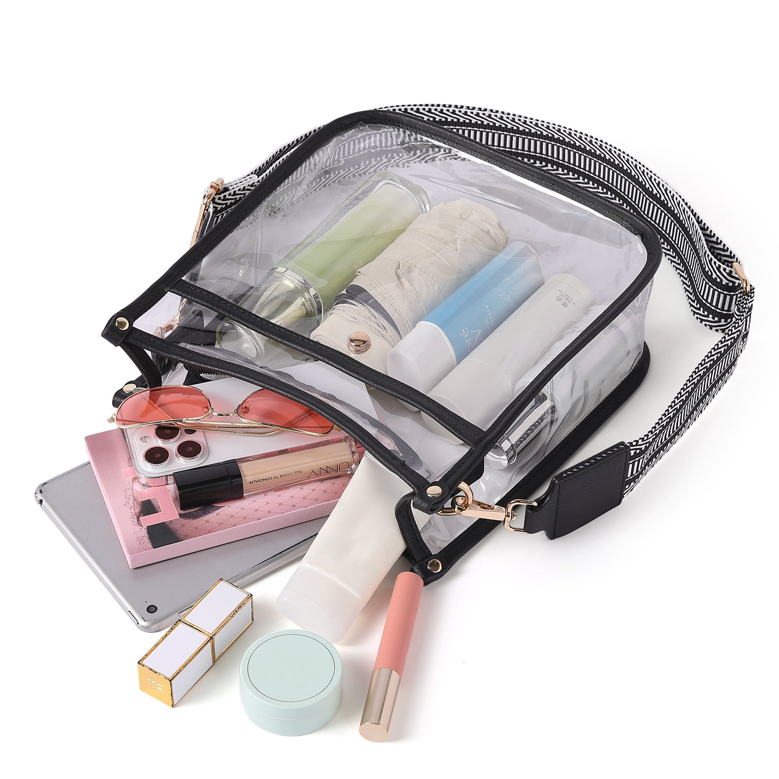 Clear Crossbody Purse Bag Stadium Approved For Women With Two Straps