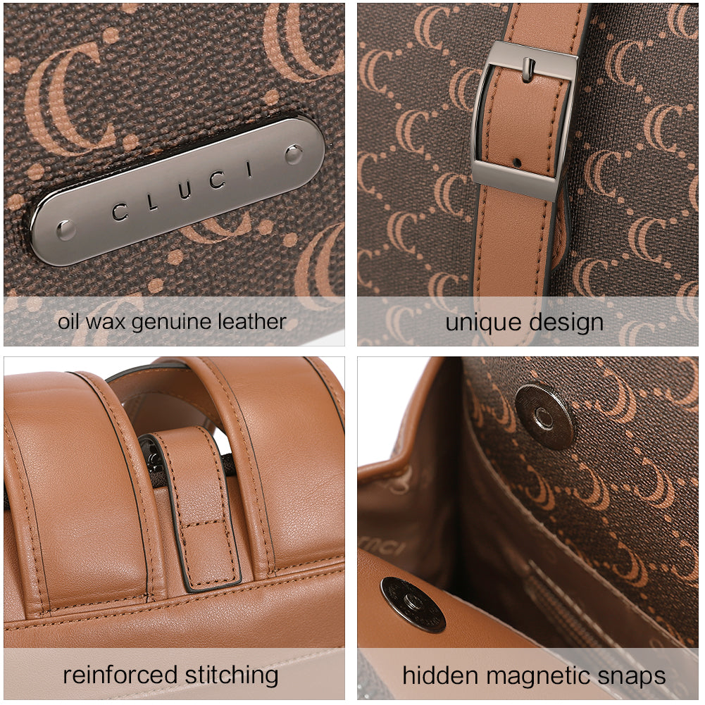 Koch Genuine Leather 15.6 Inch Laptop Backpack Purse For Women