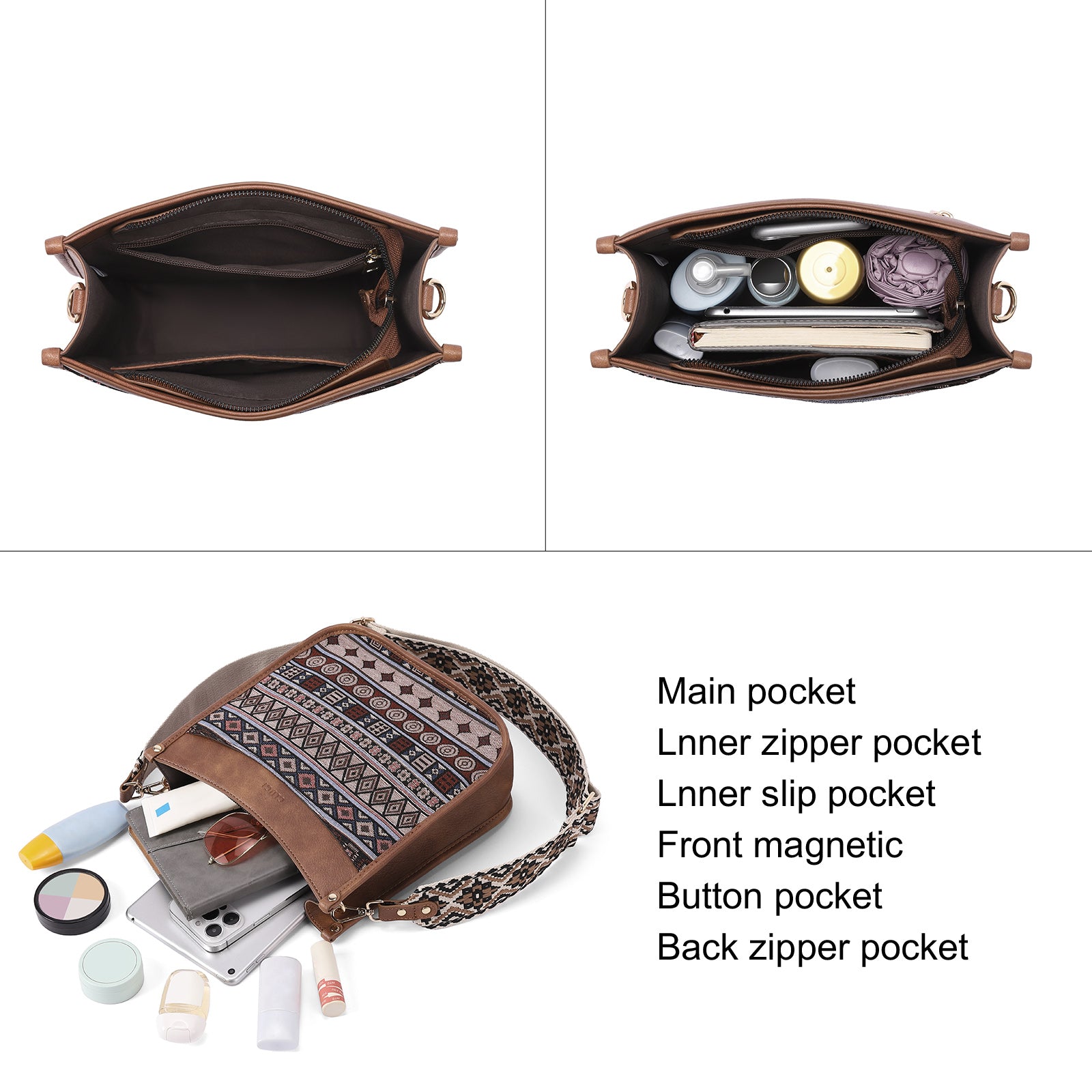Trendy Medium Crossbody Bags with Two Straps