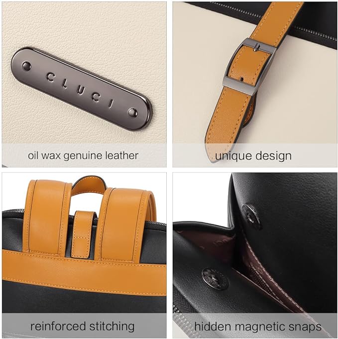 Koch Genuine Leather 15.6 Inch Laptop Backpack Purse For Women
