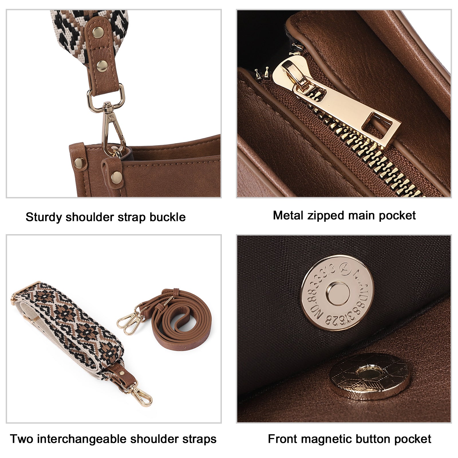 Trendy Medium Crossbody Bags with Two Straps