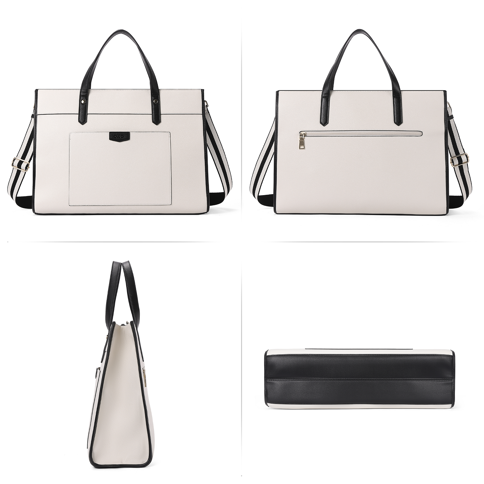 CLUCI Laptop Tote Bag for women 15.6 inch Computer Briefcase Leather Work Shoulder Bags Handbag for Office,School,Travel
